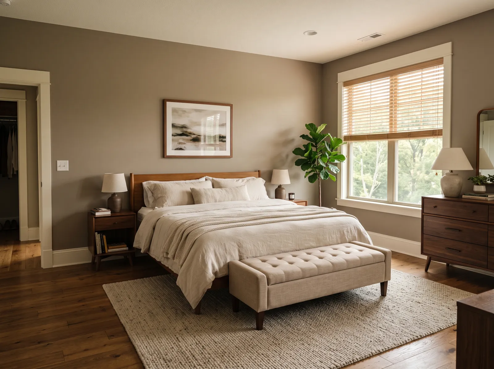 Master painted in Briarwood — Warm Taupe Wrap