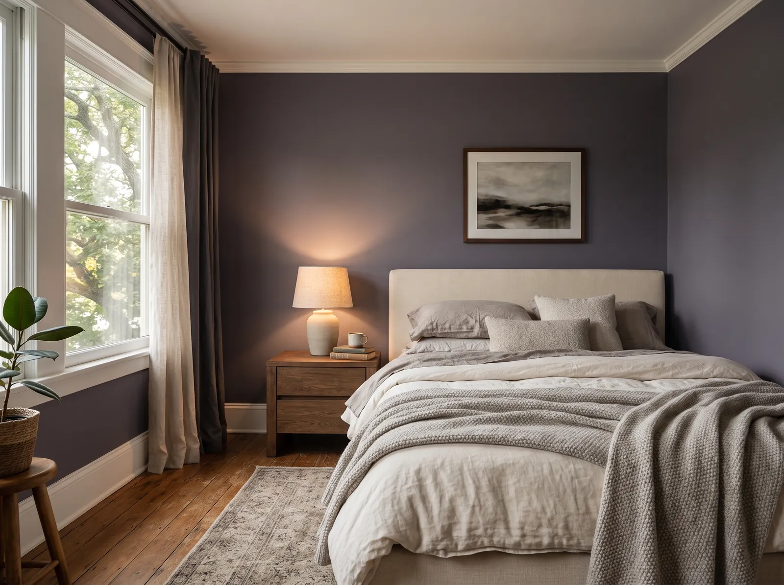 Purple painted in Exclusive Plum — Smoky Plum Grey