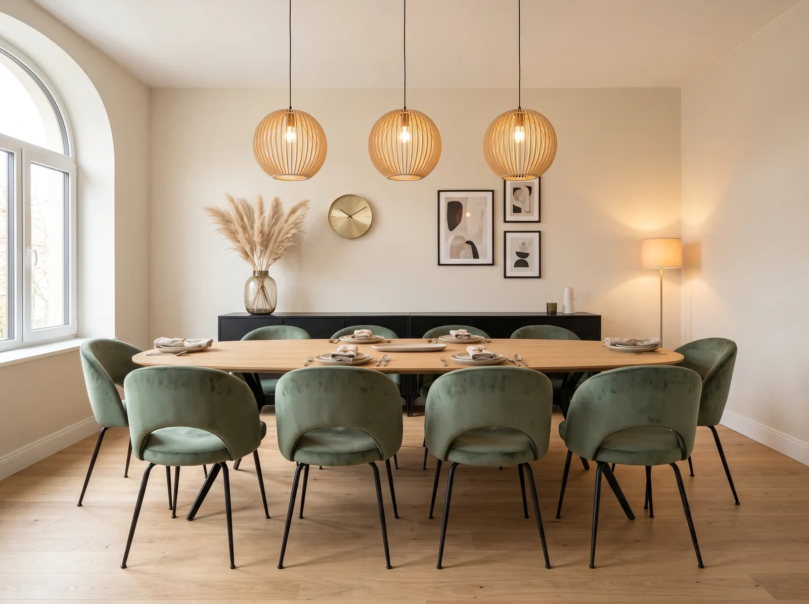 Dining Room painted in Soft Linen — Ash And Sage Velvet