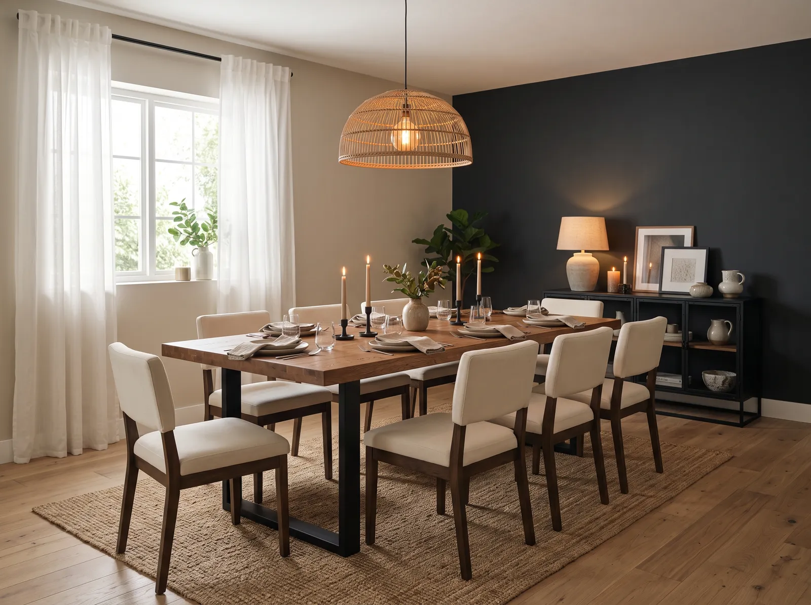 Dining Room painted in Dry Goods Neutral — Charcoal And Cream