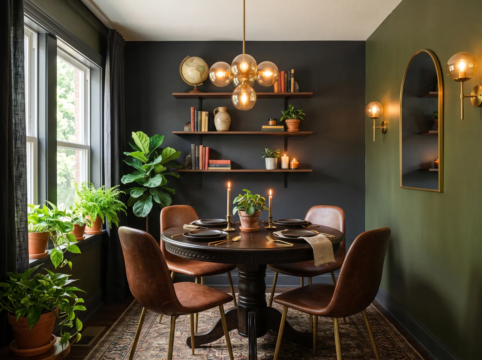 Dining Room painted in Story Teller — Olive And Charcoal Nook