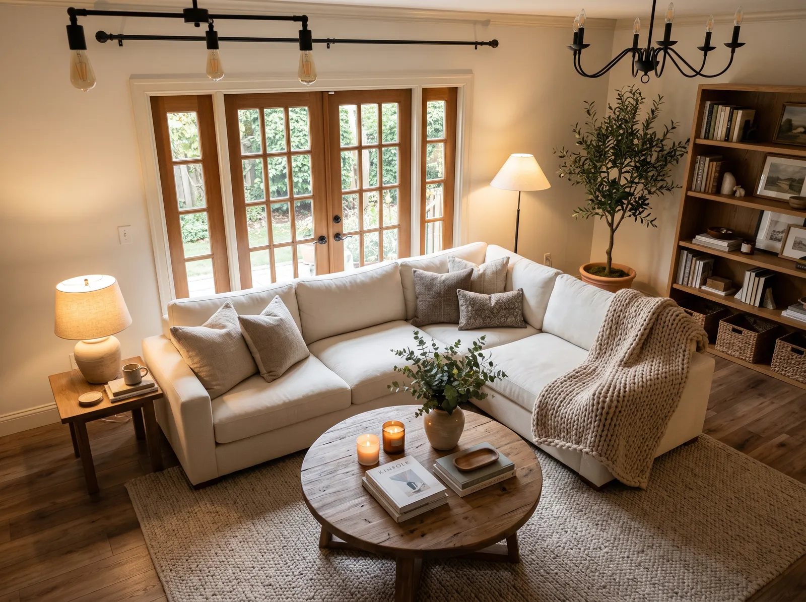 Family Room painted in Ash — Creamy White Calm