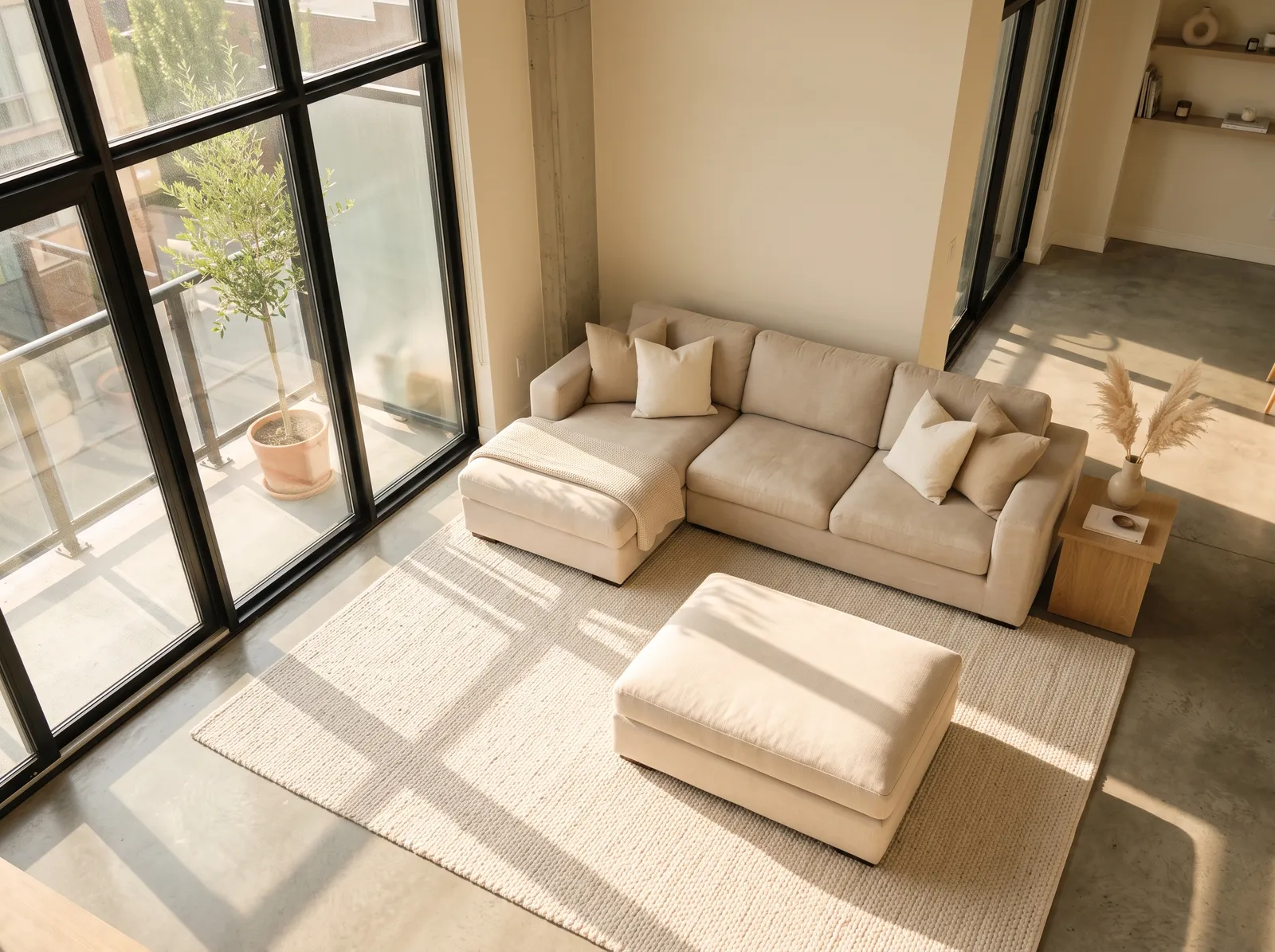 Family Room painted in Illusive Dream — Sunlit Cream