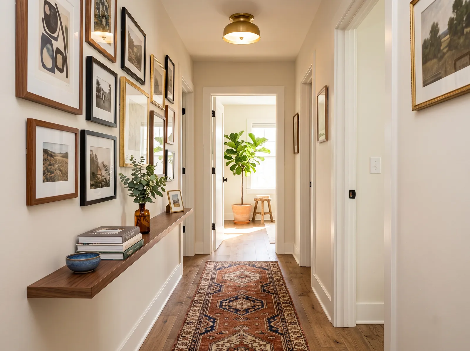 Hallway Color Ideas — real room painted in Linen Ruffle