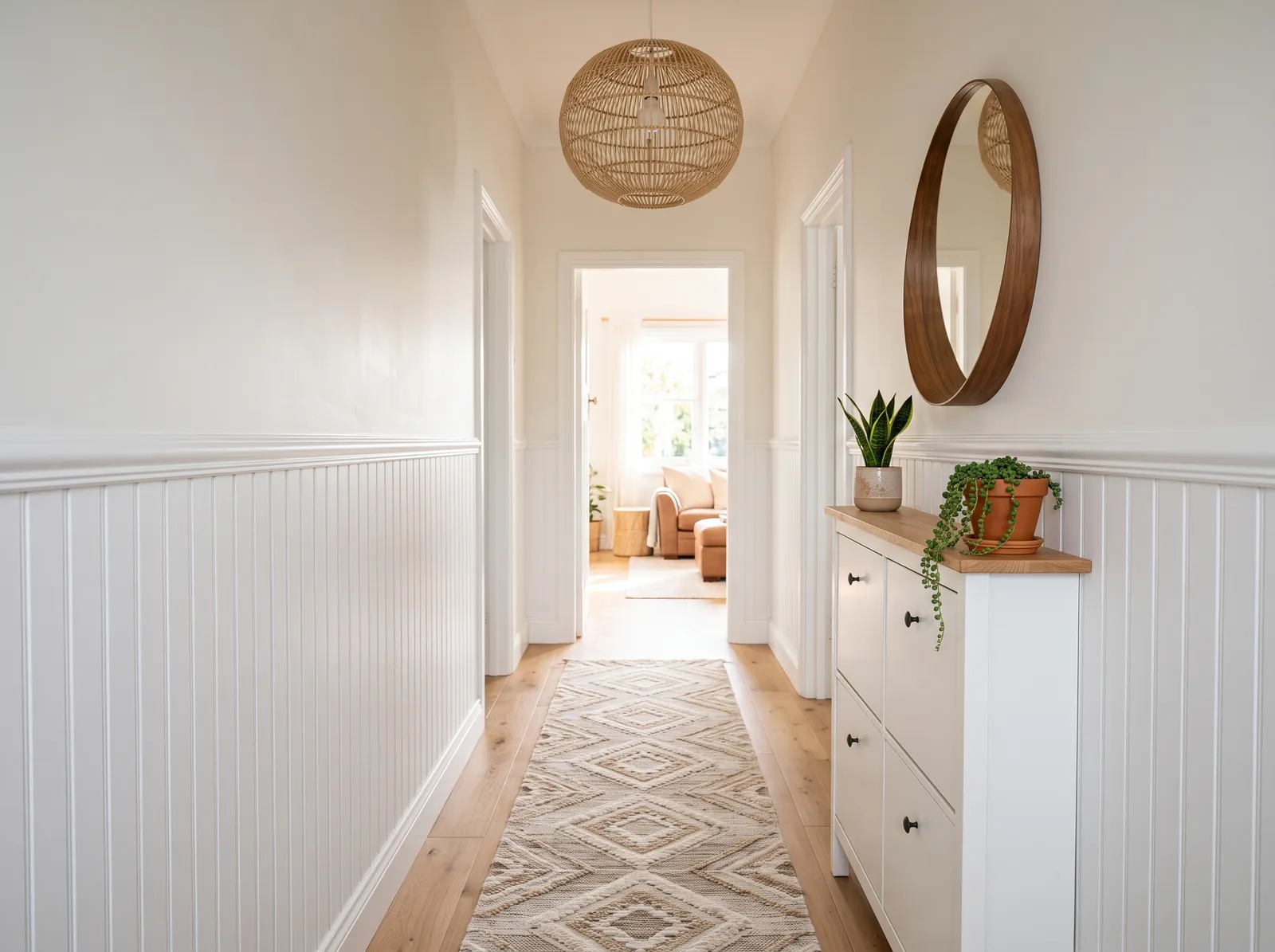Hallway painted in Child of Heaven — Airy Soft White