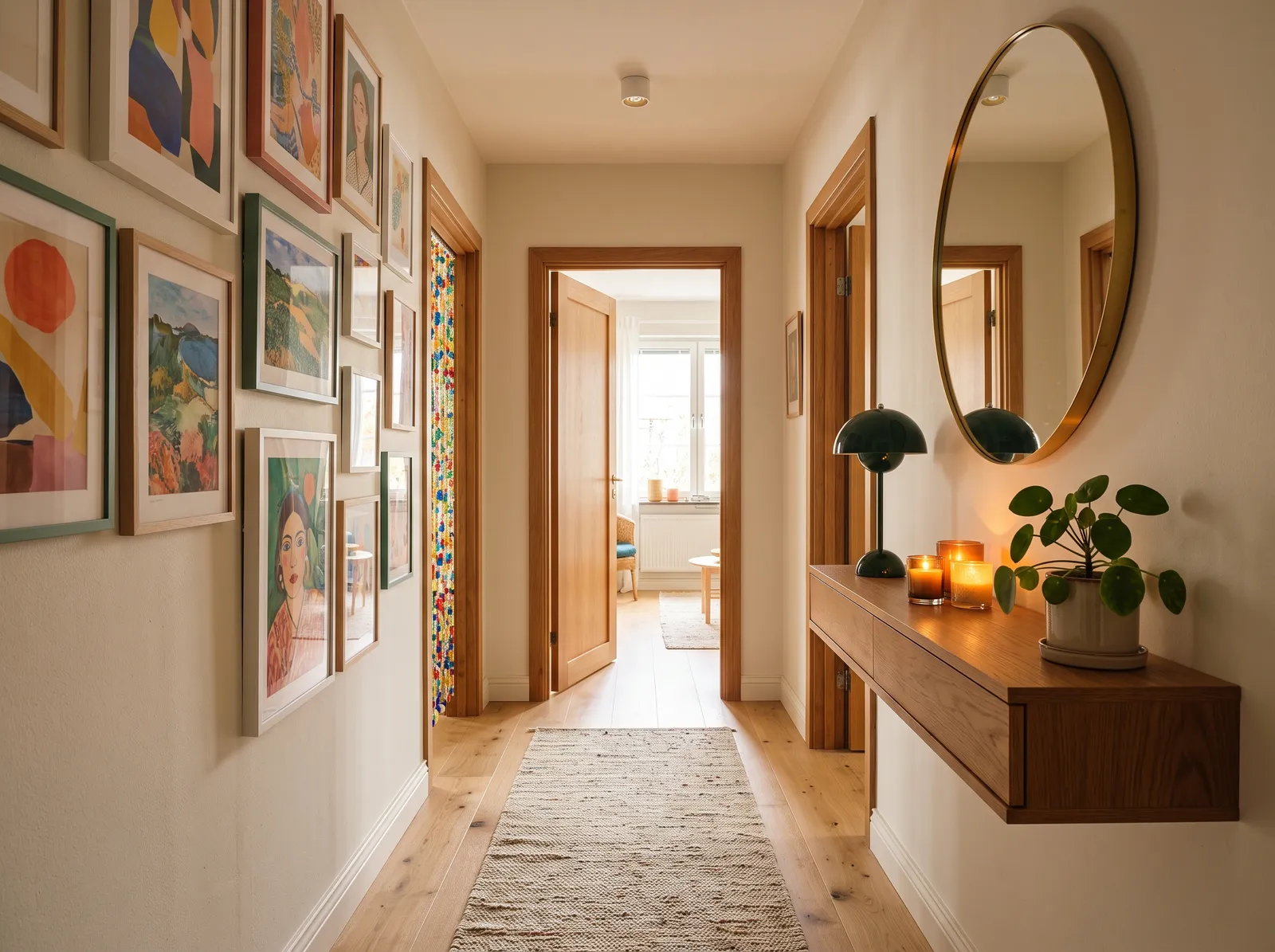 Hallway painted in China White — Simple Linen Cream