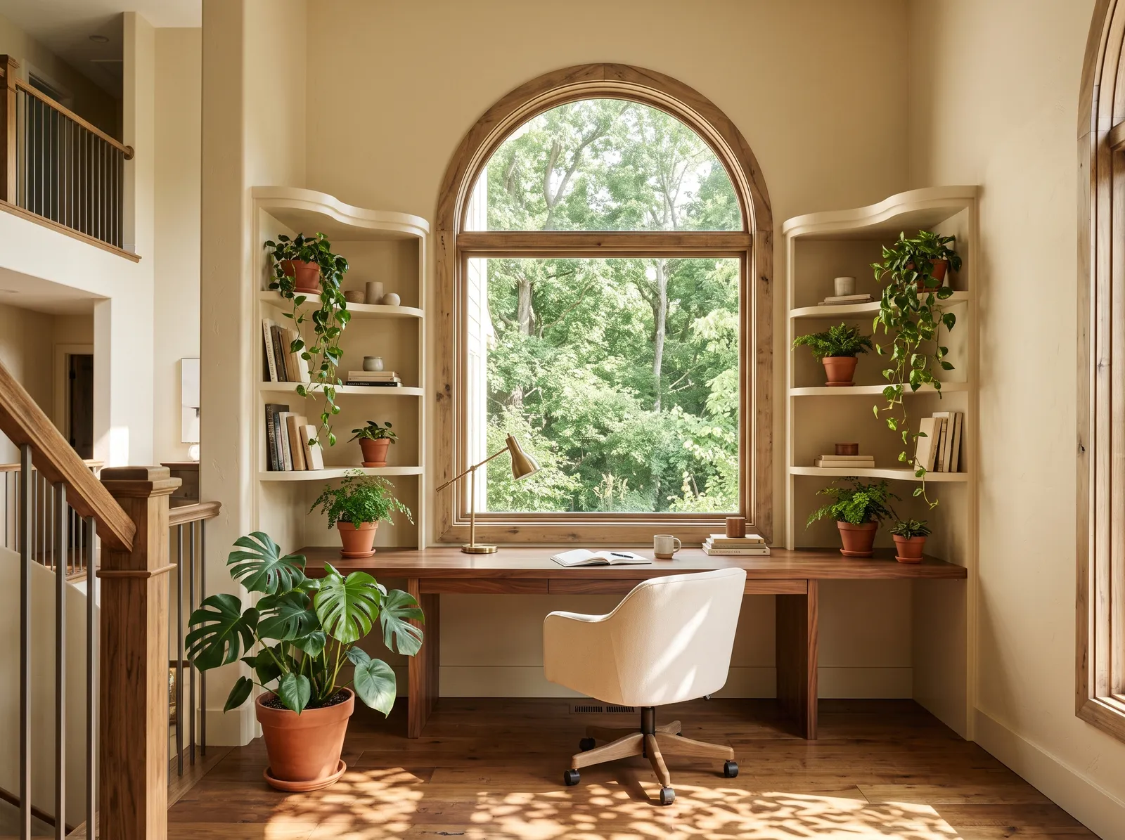 Home Office painted in Natural Muslin — Warm Beige Alcove