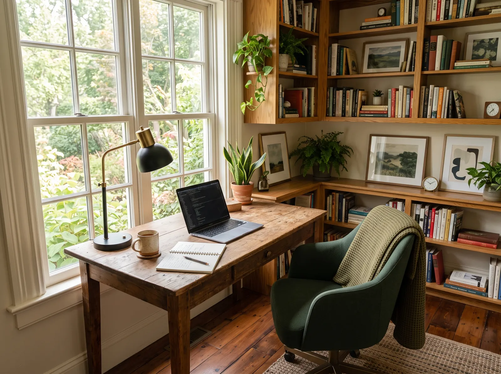 Home Office painted in Ash — Creamy Scholar Corner