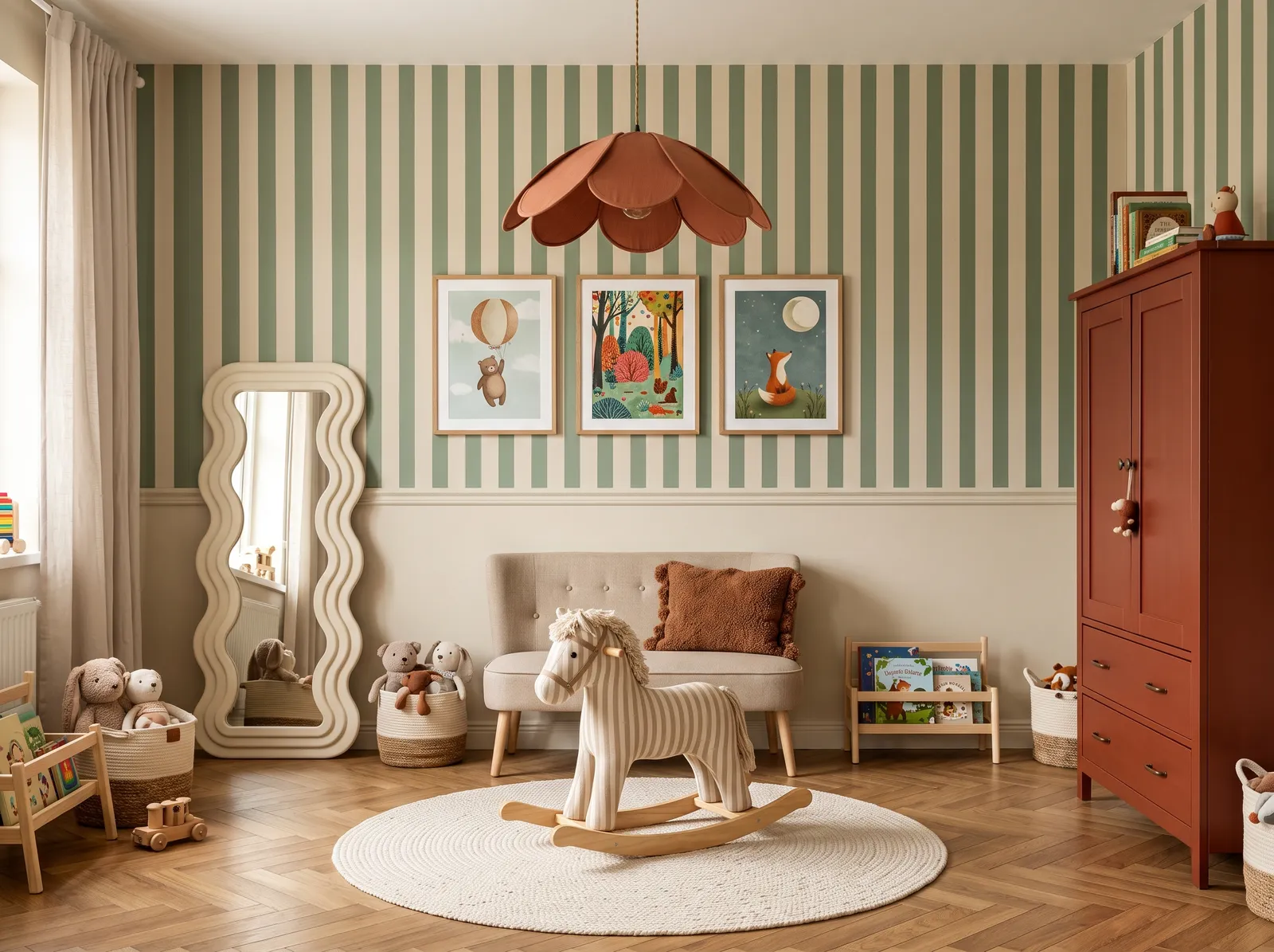 Children's Bedroom painted in Shallot Bulb — Cream & Rust