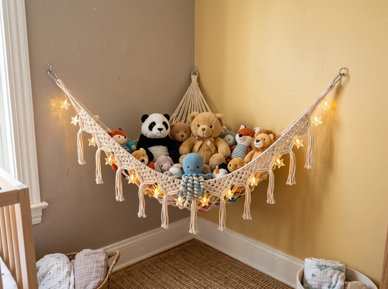 Children's Bedroom painted in Film Fest — Buttery Yellow & Taupe