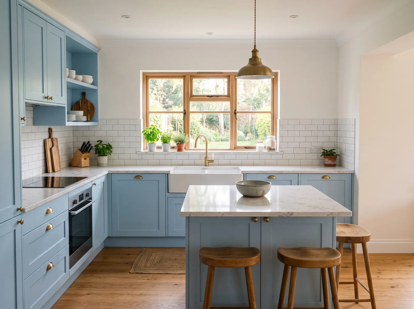 Blue painted in Breath of Fresh Air — Soft Sky Blue Cabinets