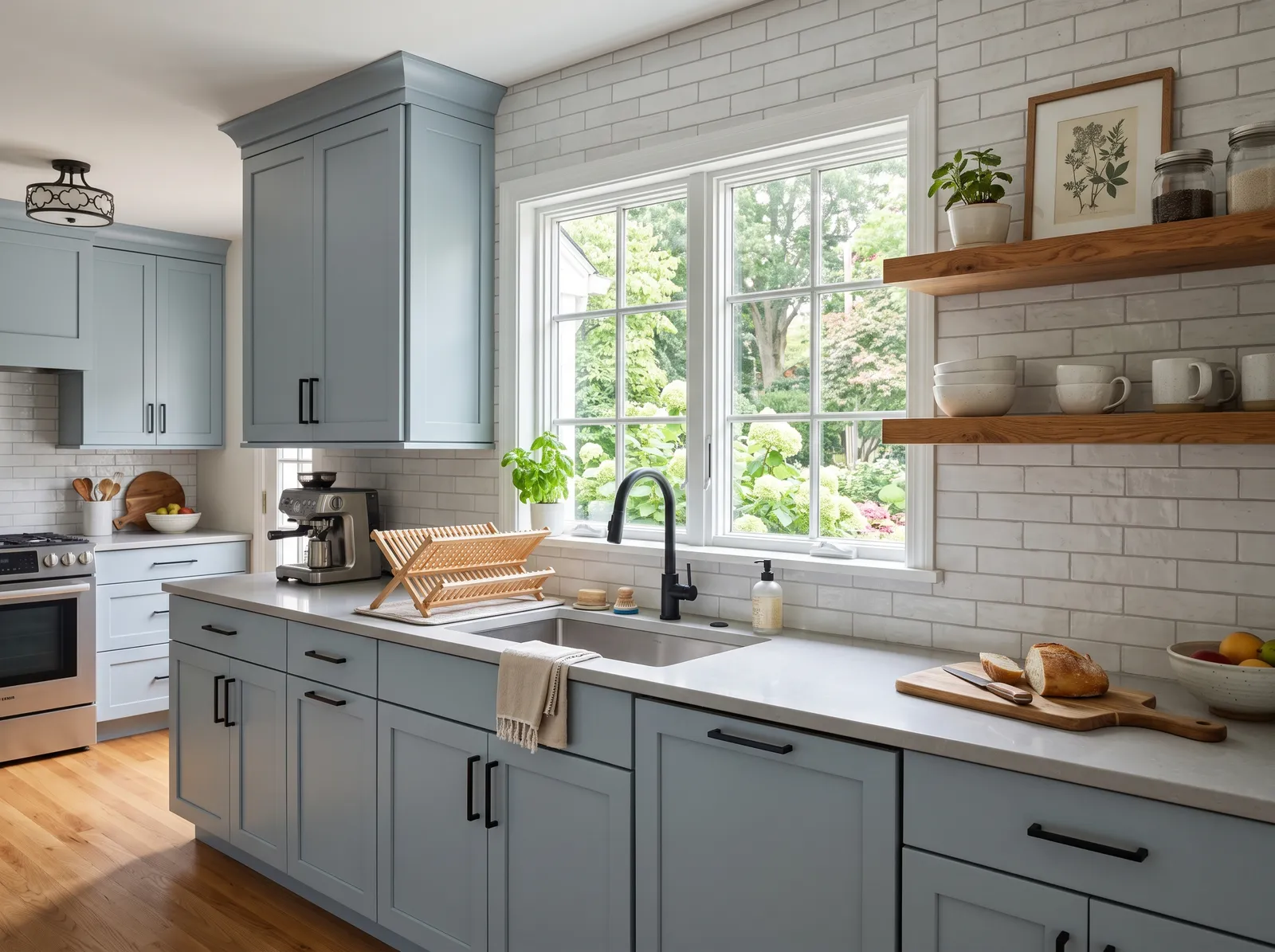 Blue painted in Sleepy Blue — Soft Slate Blue Cabinets