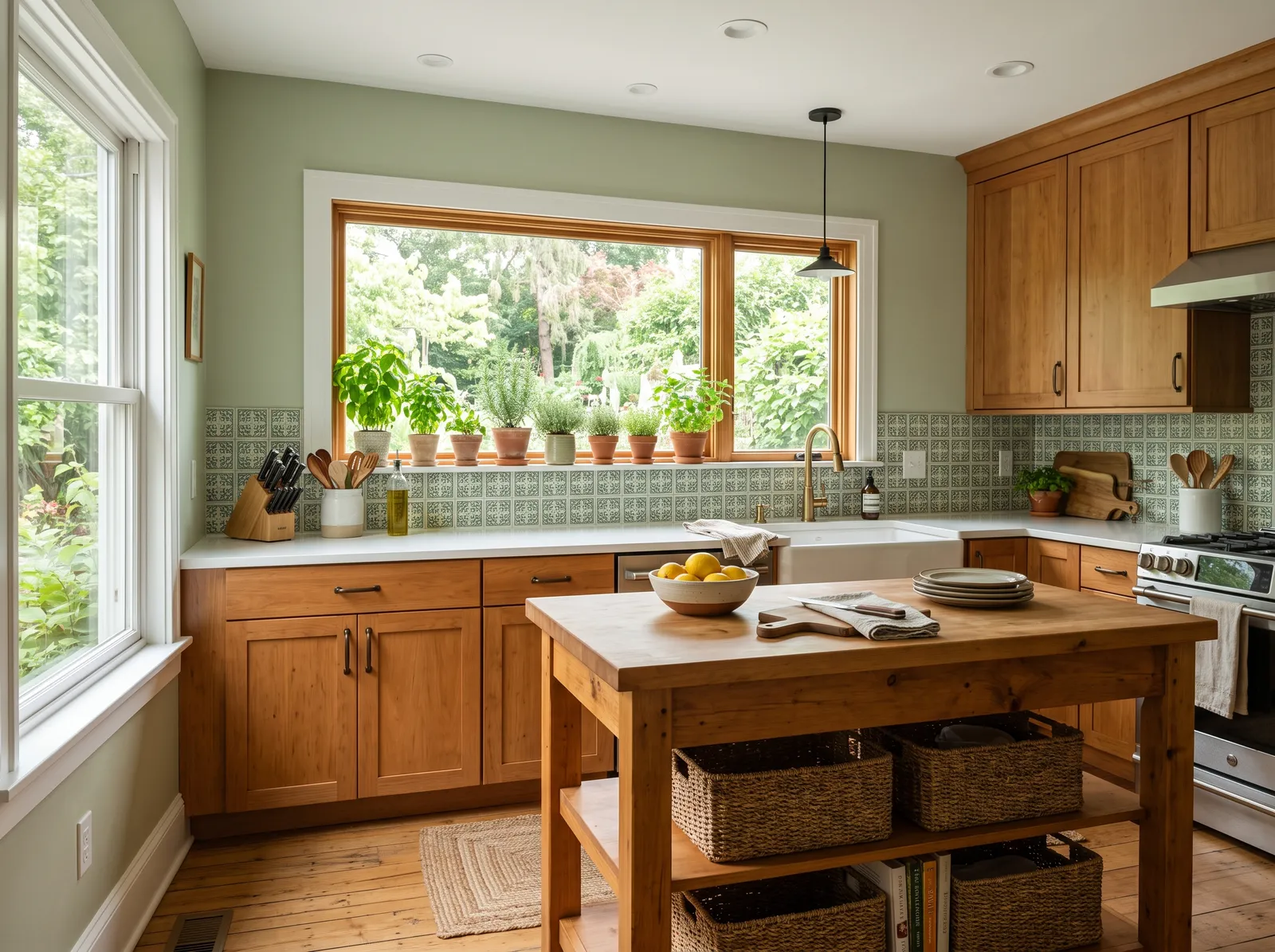 Wood Cabinets painted in Saybrook Sage — Gentle Saybrook Sage
