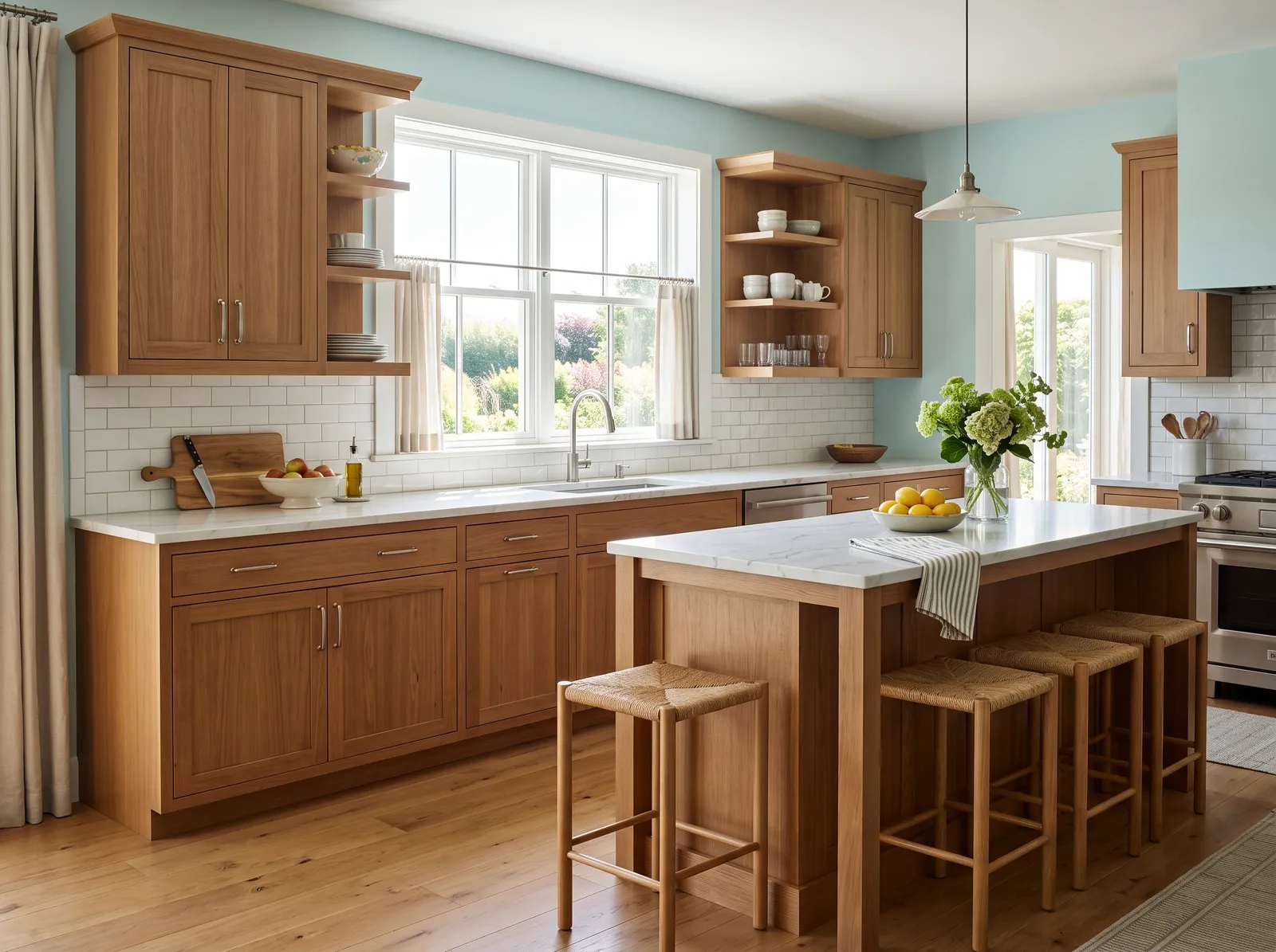 Wood Cabinets painted in Palladian Blue — Spa Palladian Blue