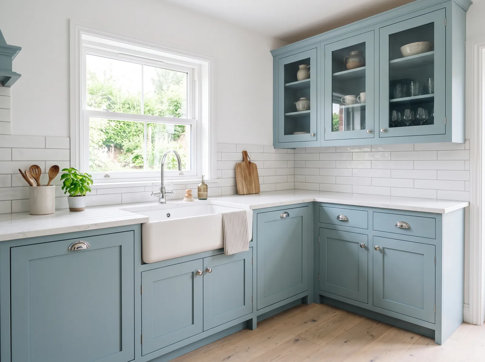 Cabinet Colors painted in Sleepy Blue — Soft Blue Cabinets