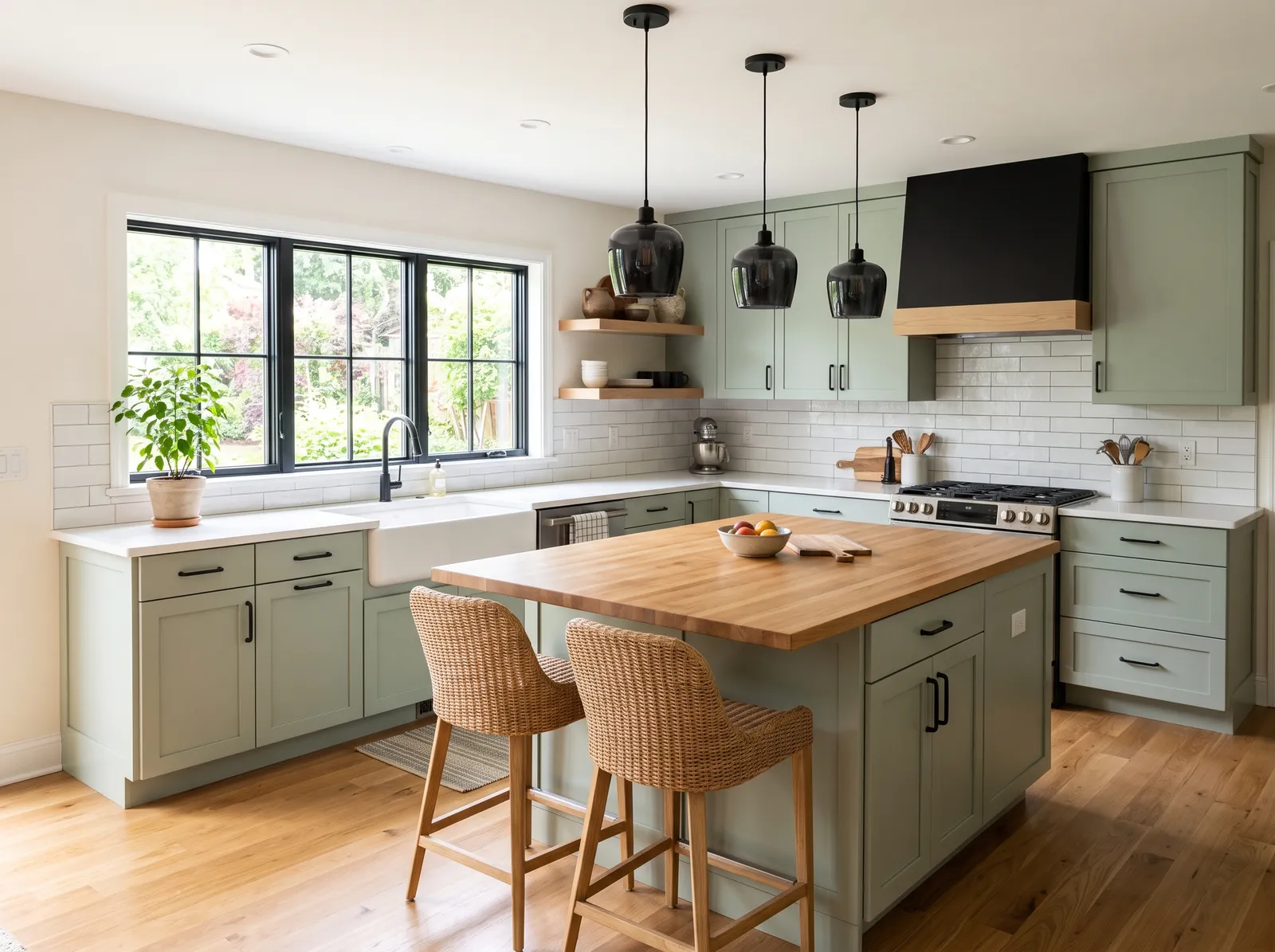 Green Cabinets painted in Spearmint — Fresh Spearmint Cabinets