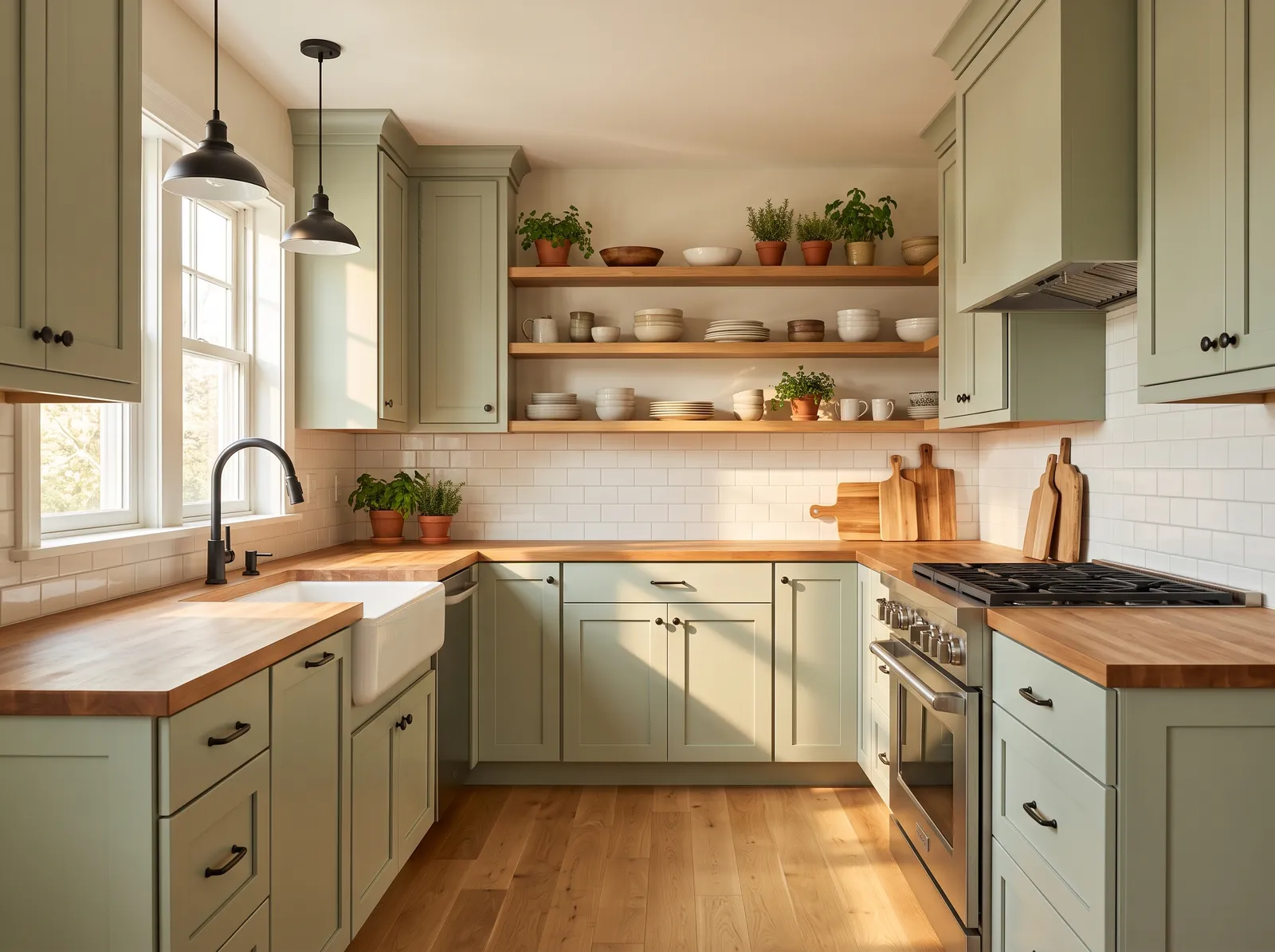 Green Cabinets painted in Belize Green — Gentle Sage Cabinets