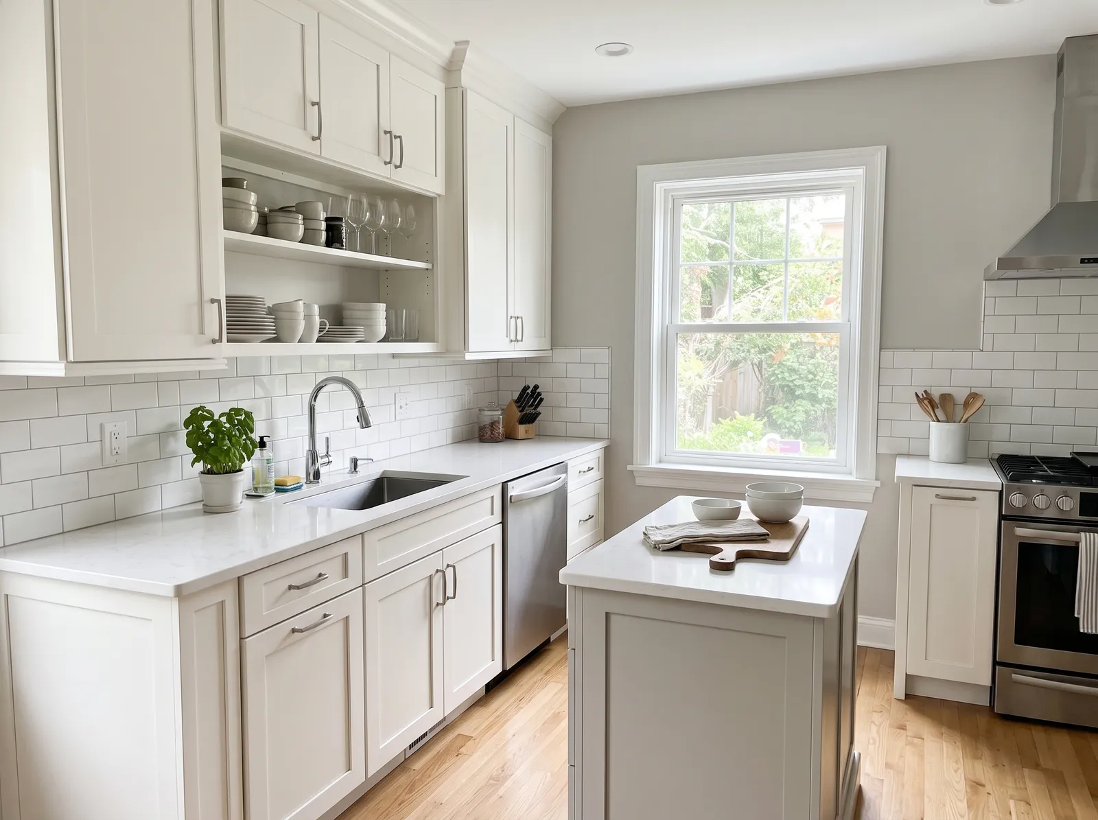 Small painted in Chantilly Lace — Crisp White & Soft Gray