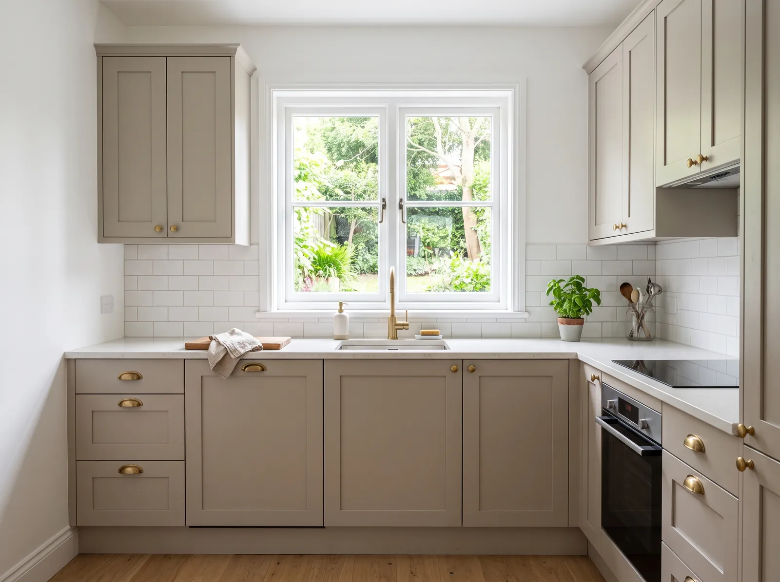 Small painted in Revere Pewter — Warm Greige Depth