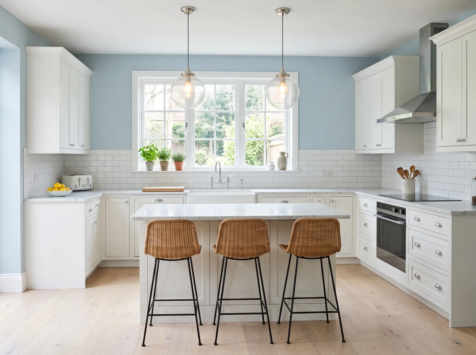 Wall Color painted in Sleepy Blue — Calm Pale Blue