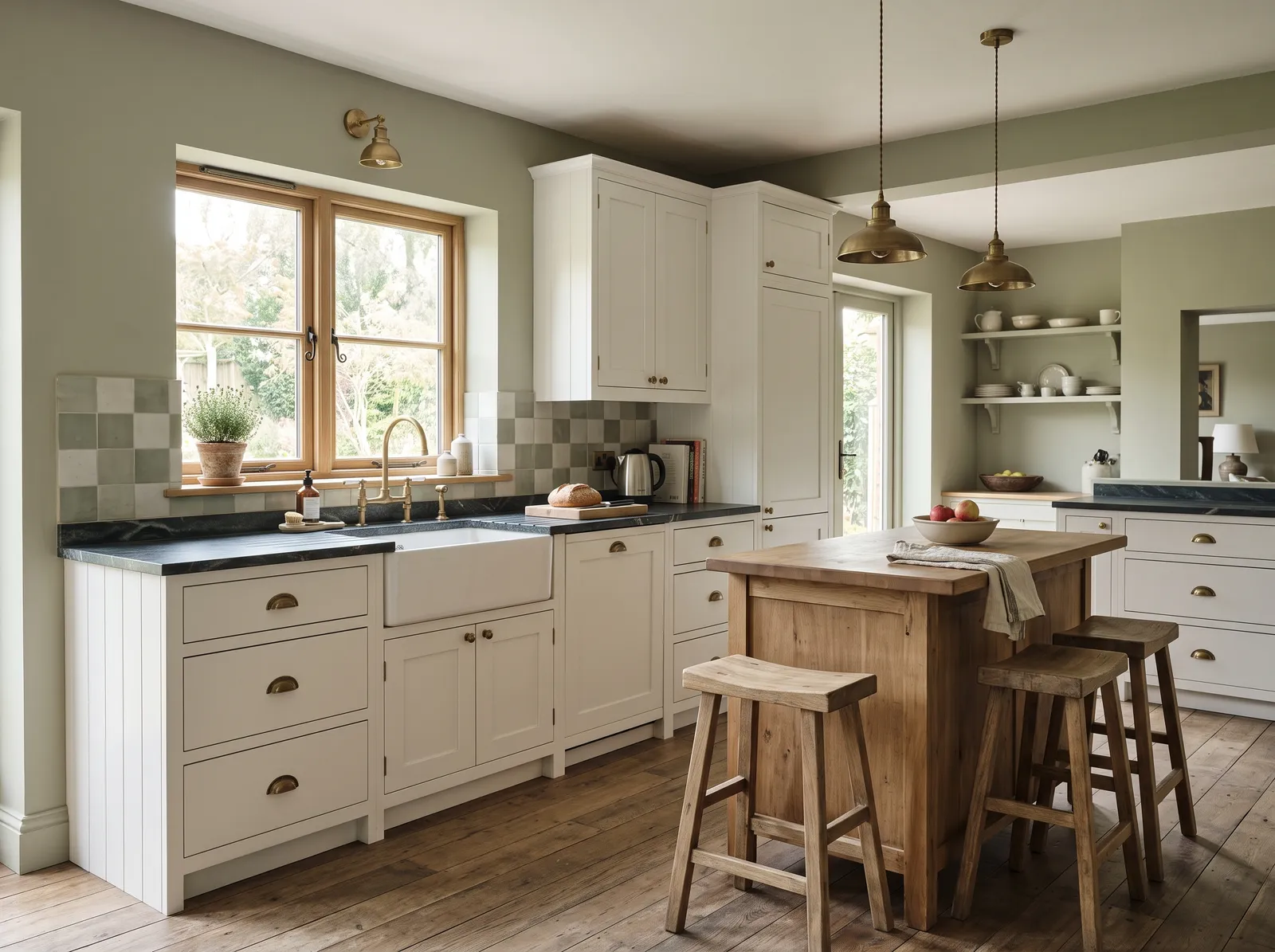 Wall Color painted in Softened Green — Easy Soft Green