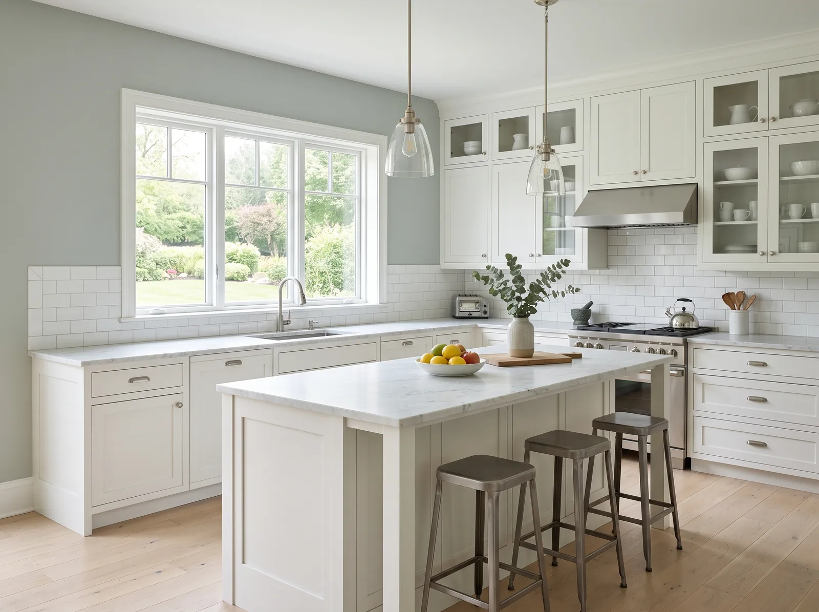 Wall Color painted in Comfort Gray — Light Gray-Green
