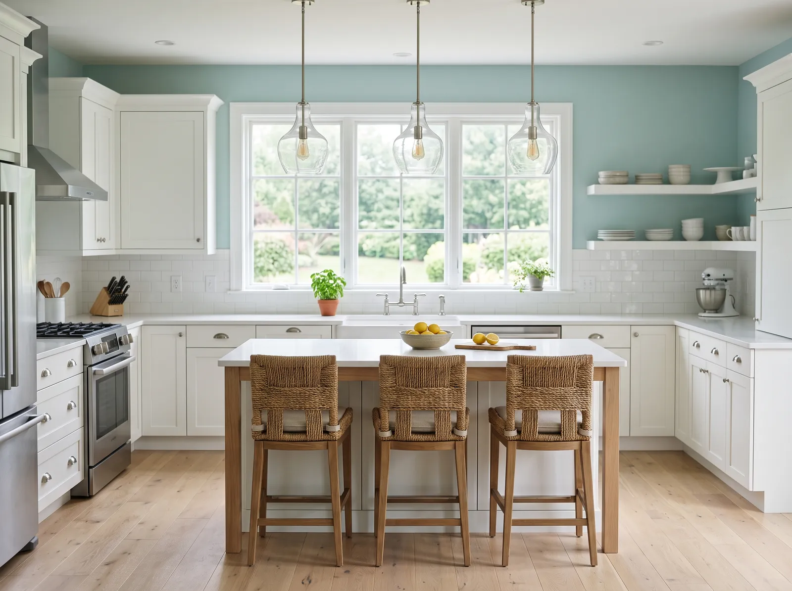 Wall Color painted in Palladian Blue — Soft Blue-Green