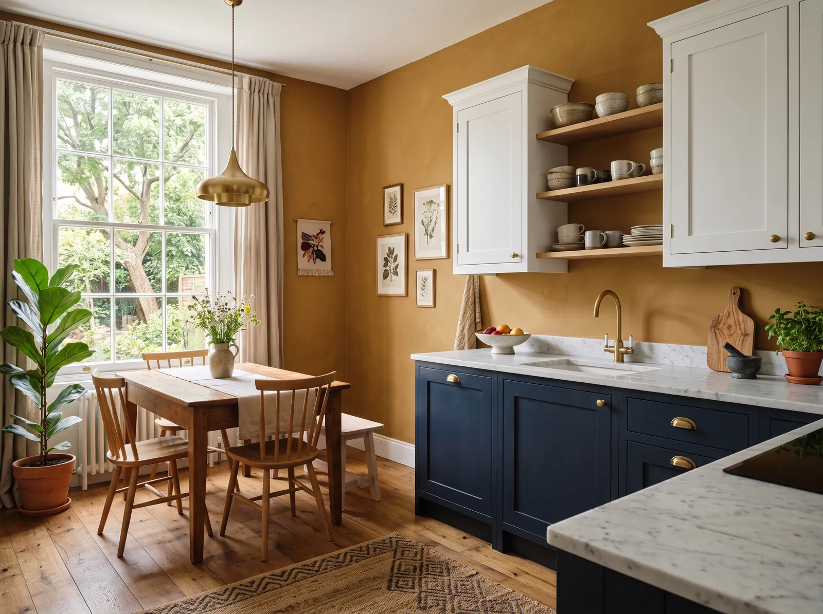 Yellow painted in India Yellow — Ochre Dining Kitchen