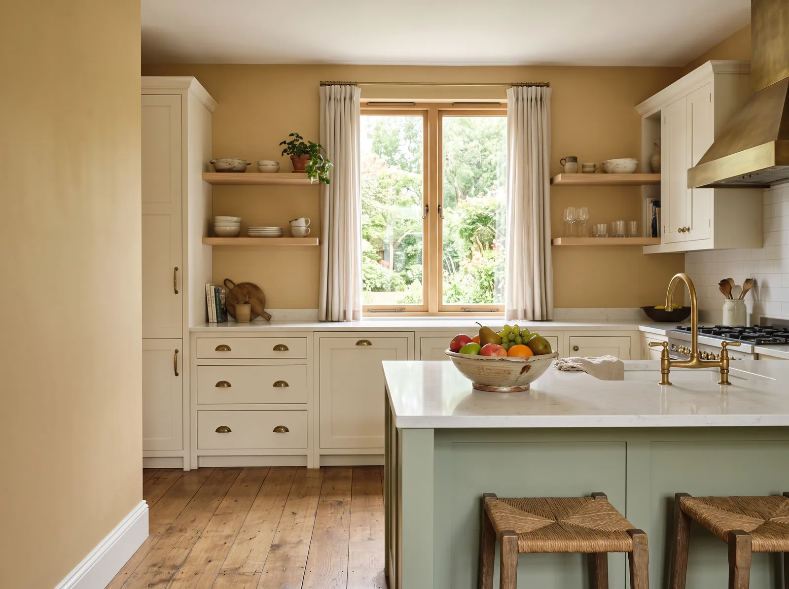 Yellow painted in Restrained Gold — Soft Gold Kitchen