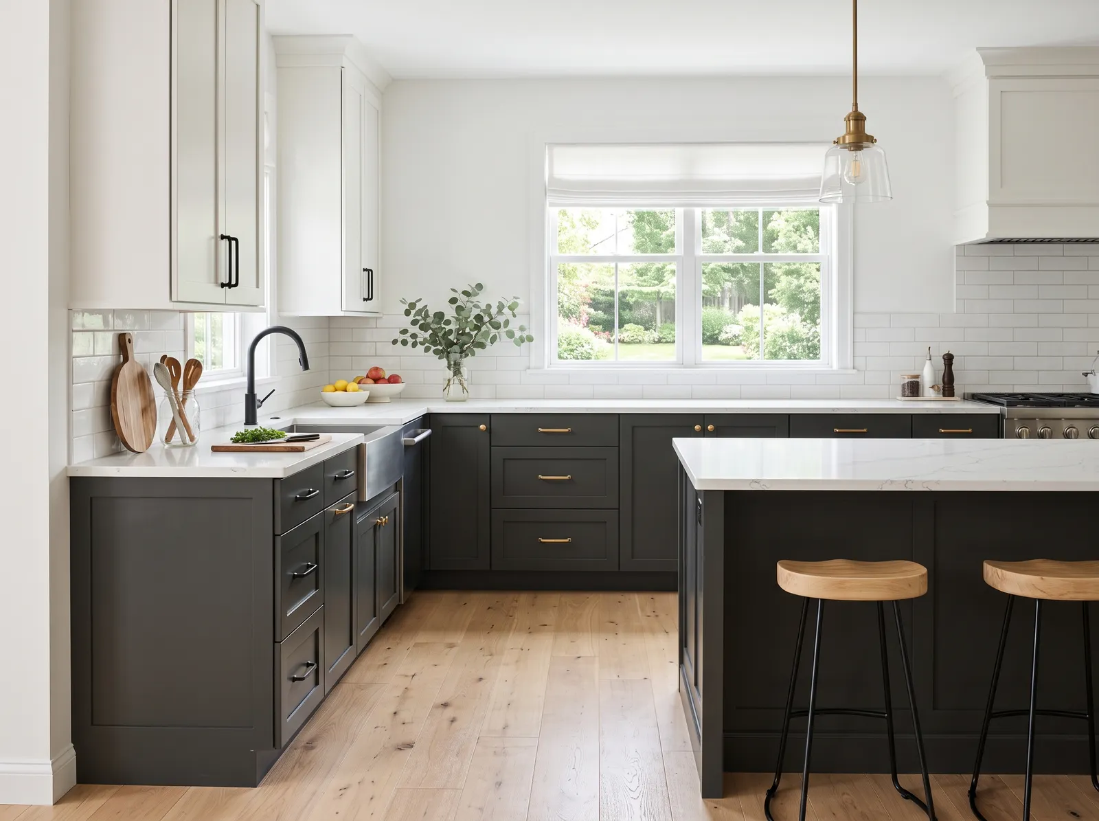 Kitchen painted in Tinted or Not? — Charcoal Two-Tone