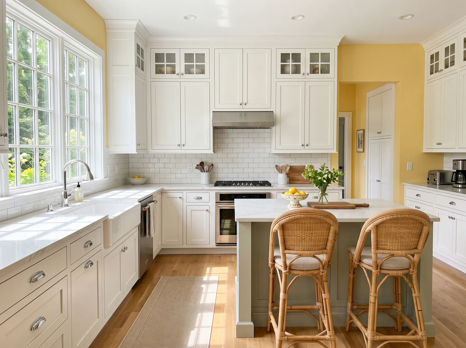 Kitchen painted in Goldfield — Sunny Yellow Walls