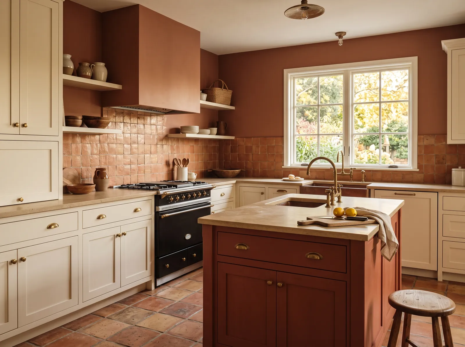 Kitchen painted in Smoked Salmon — Warm Clay Walls