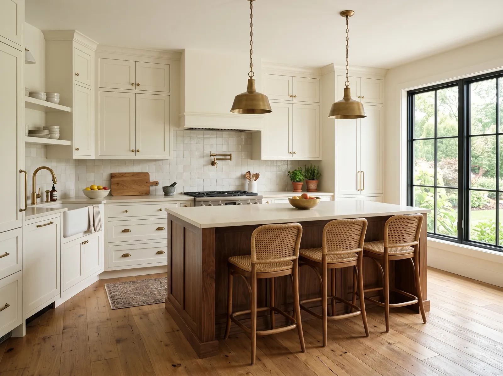 Kitchen painted in Soft Wool — White & Wood Kitchen