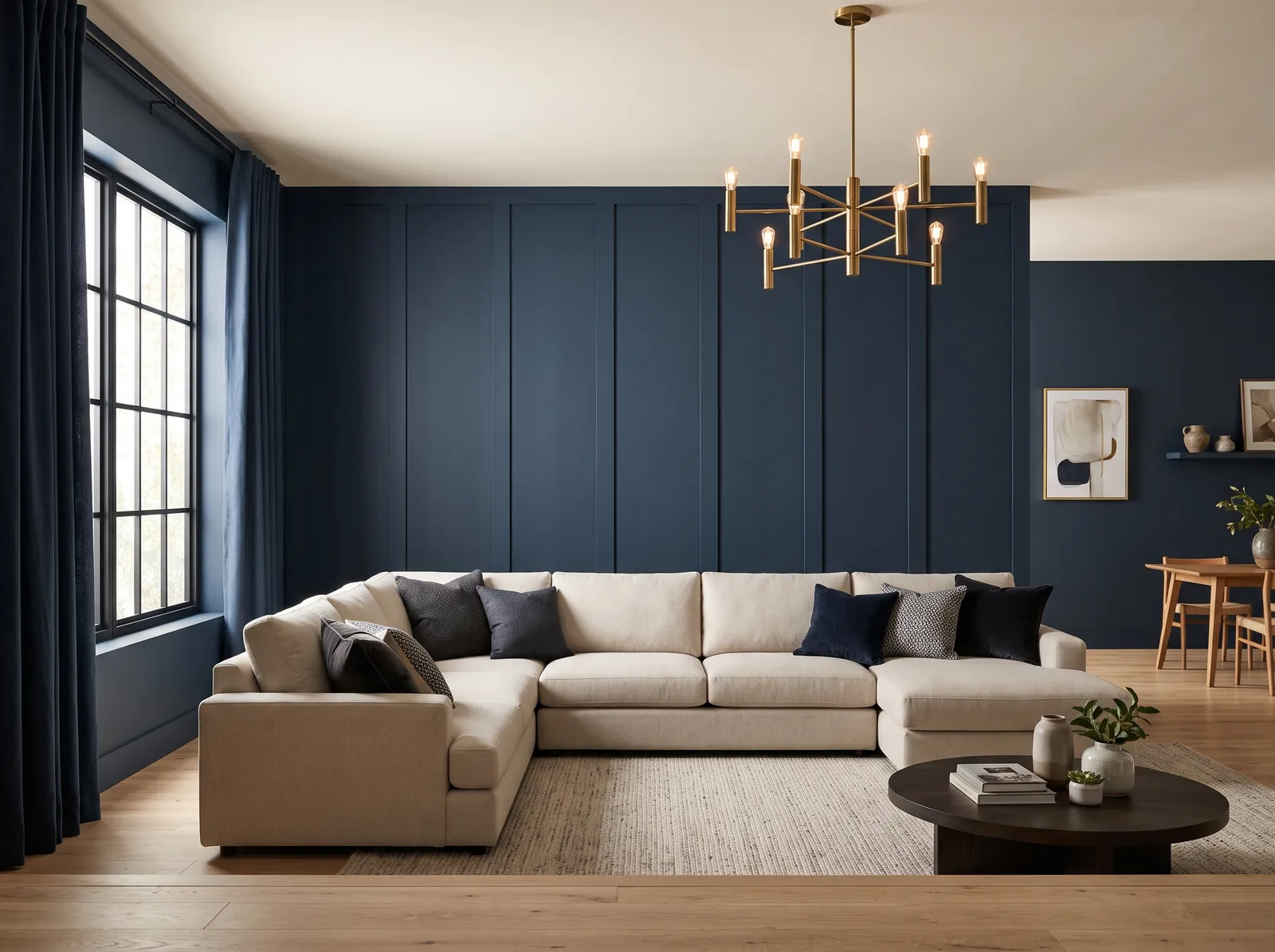 Blue painted in Tuxedo — Inky Blue Panel Wall