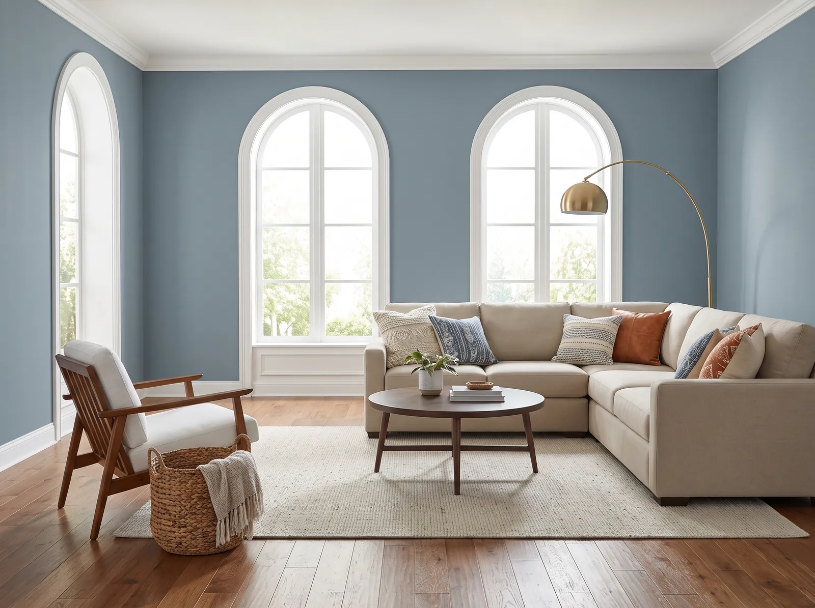 Blue painted in Seastone — Slate Blue With Brass