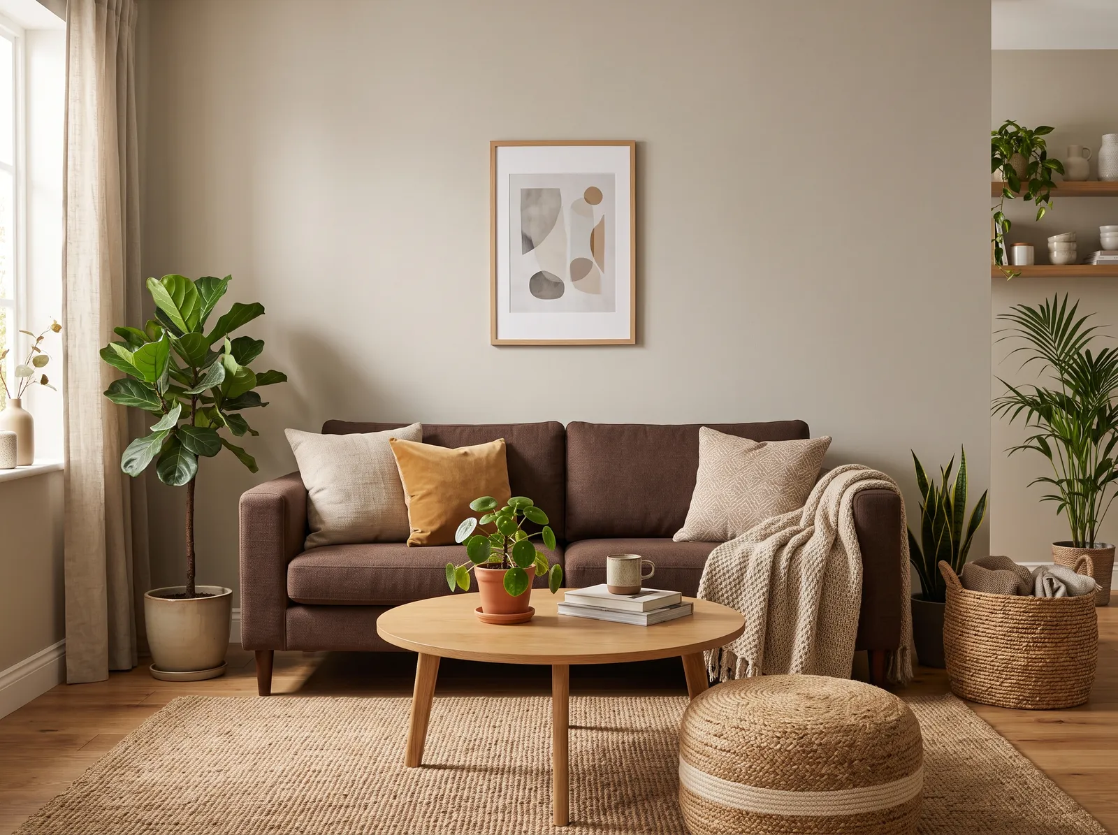 Brown Furniture painted in Slush — Gentle Greige for a Cozy Brown Sofa