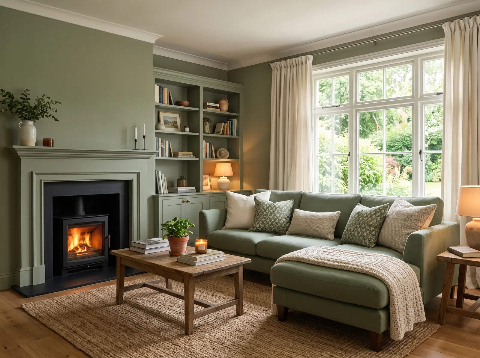 Green painted in Fern Gully — Mossy Green by the Fireplace