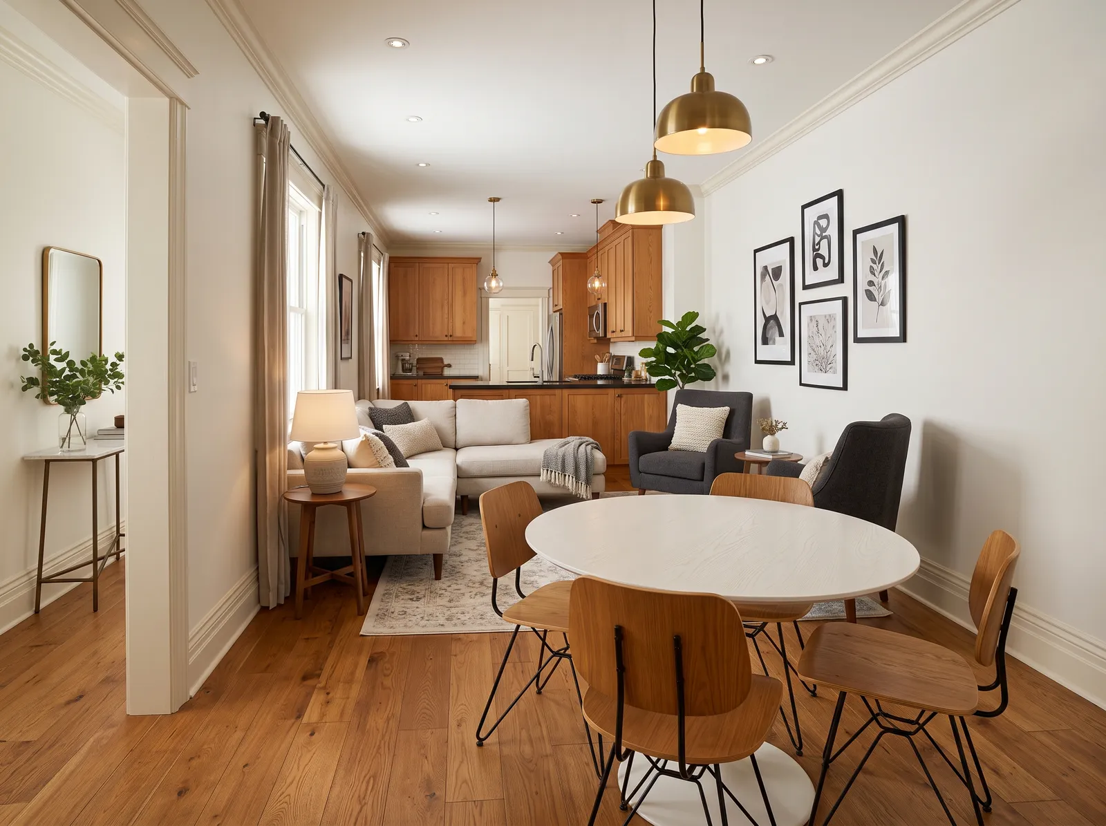 Open-Plan painted in Simplified White — Cream Walls, Cream Trim
