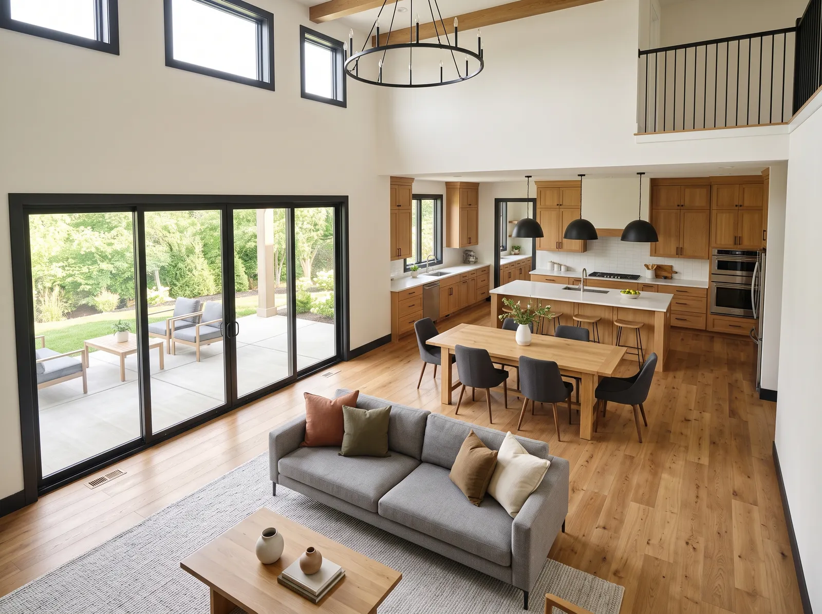 Open-Plan painted in Hacienda White — Warm White With Black Trim