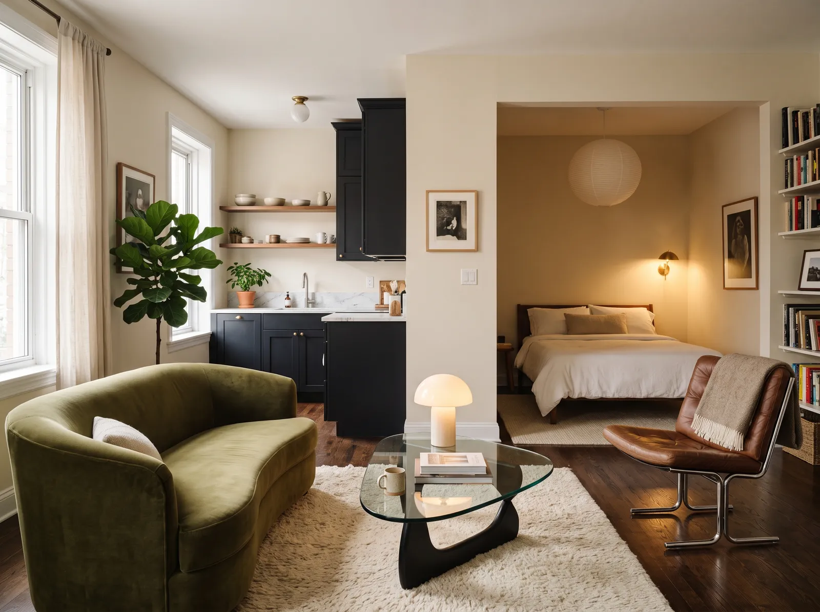 Small painted in Earthling — Warm Cream, Inky Accent