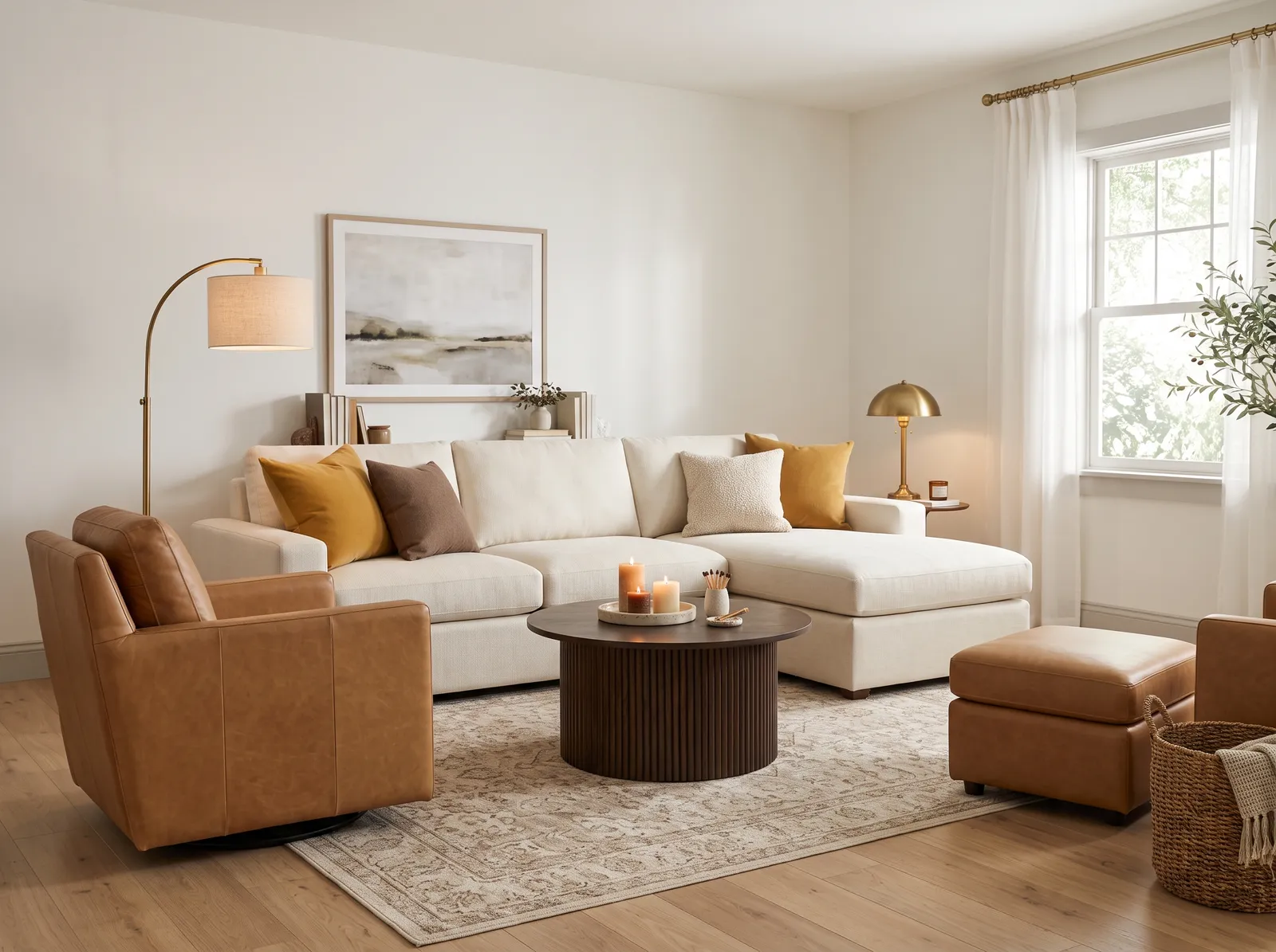 Living Room painted in Hacienda White — Gentle White Warmth
