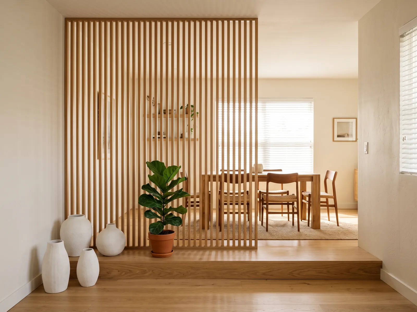 Living Room painted in Blank Canvas — Soft Japandi White