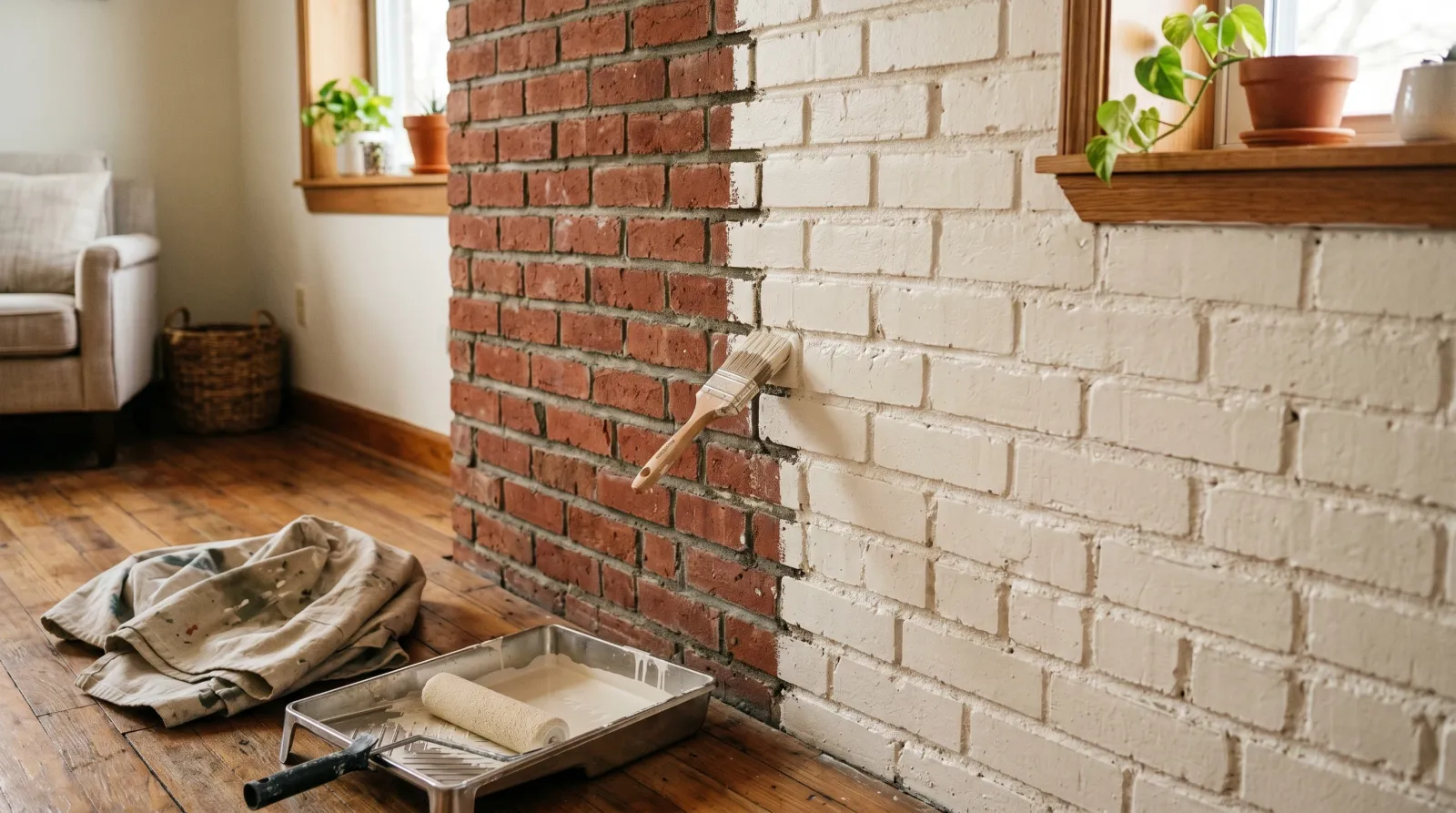 How to Paint Over Mortar Joints