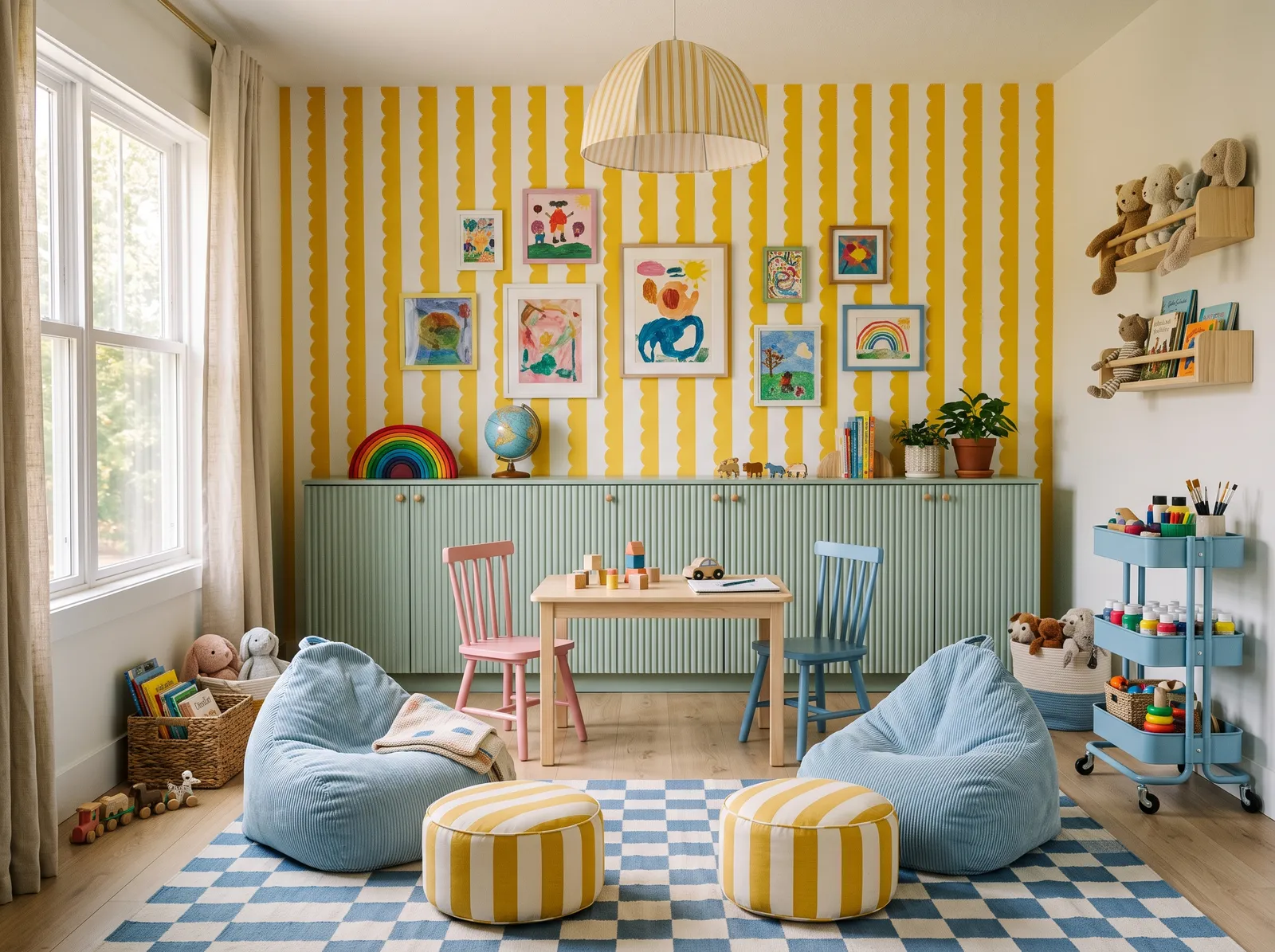Playroom Color Ideas — real room painted in Basket of Gold