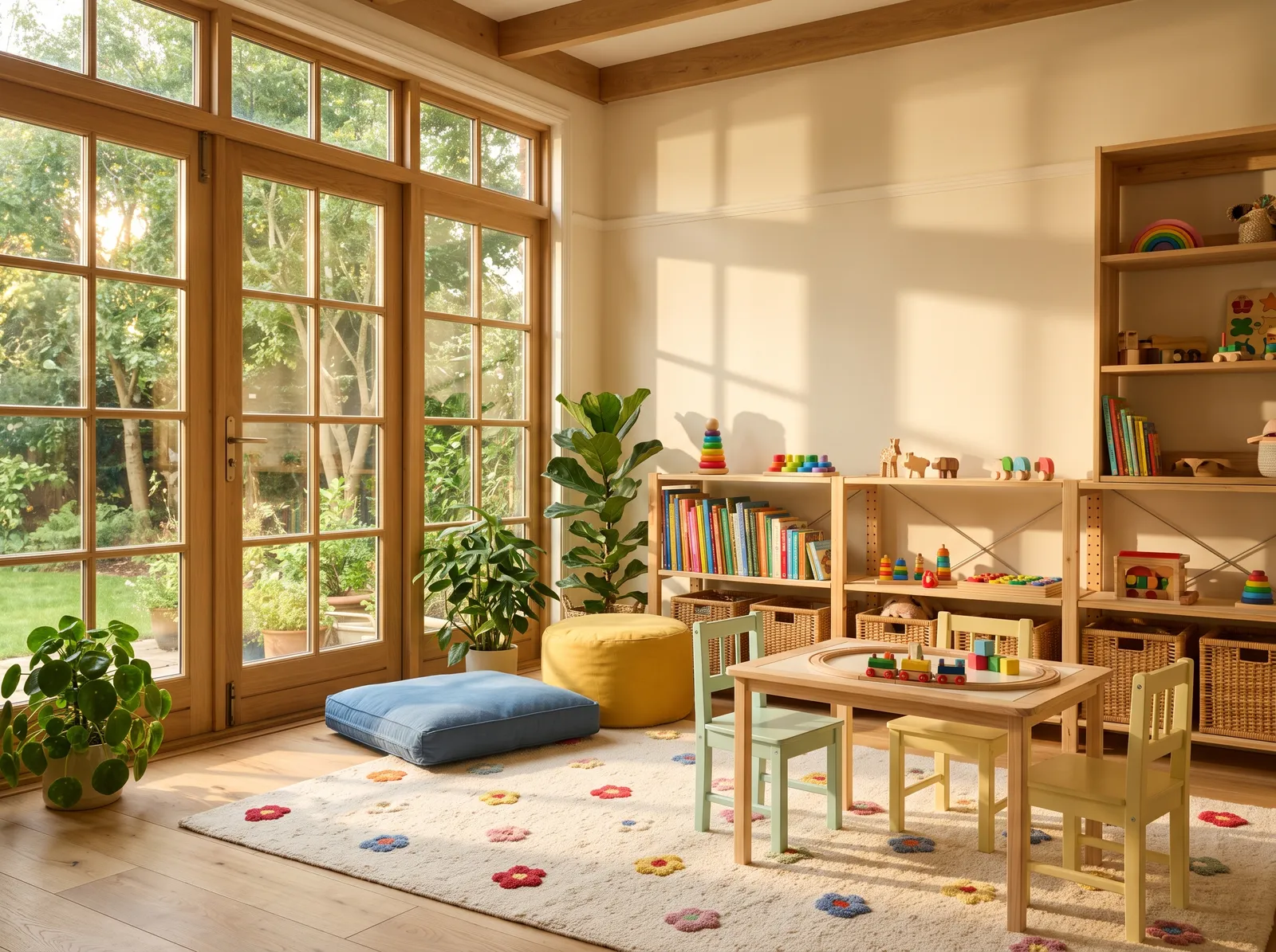 Playroom painted in Pale Almond — Warm Cream Sunshine