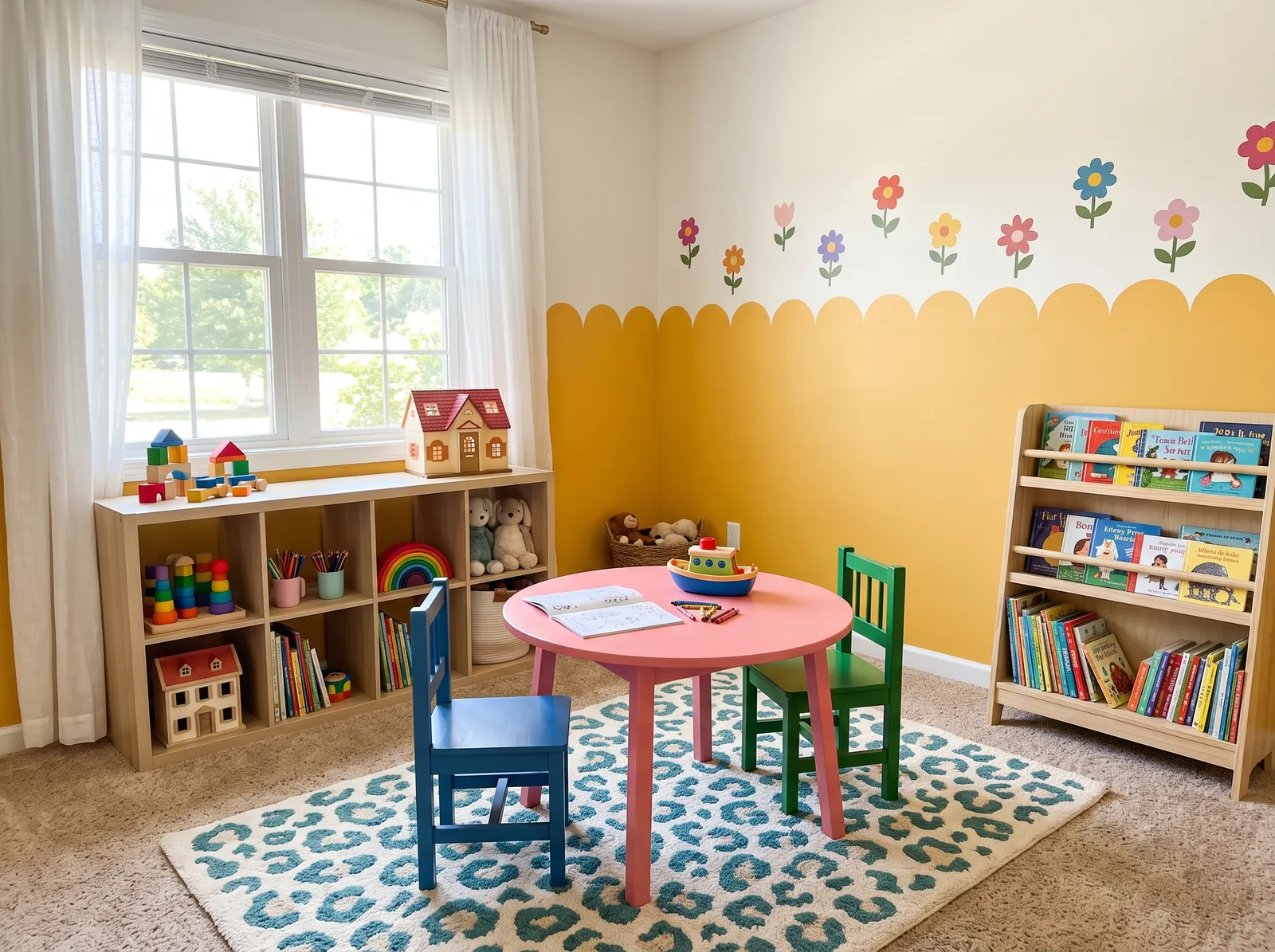 Playroom painted in Fortune Cookie — Sunny Yellow Scallops