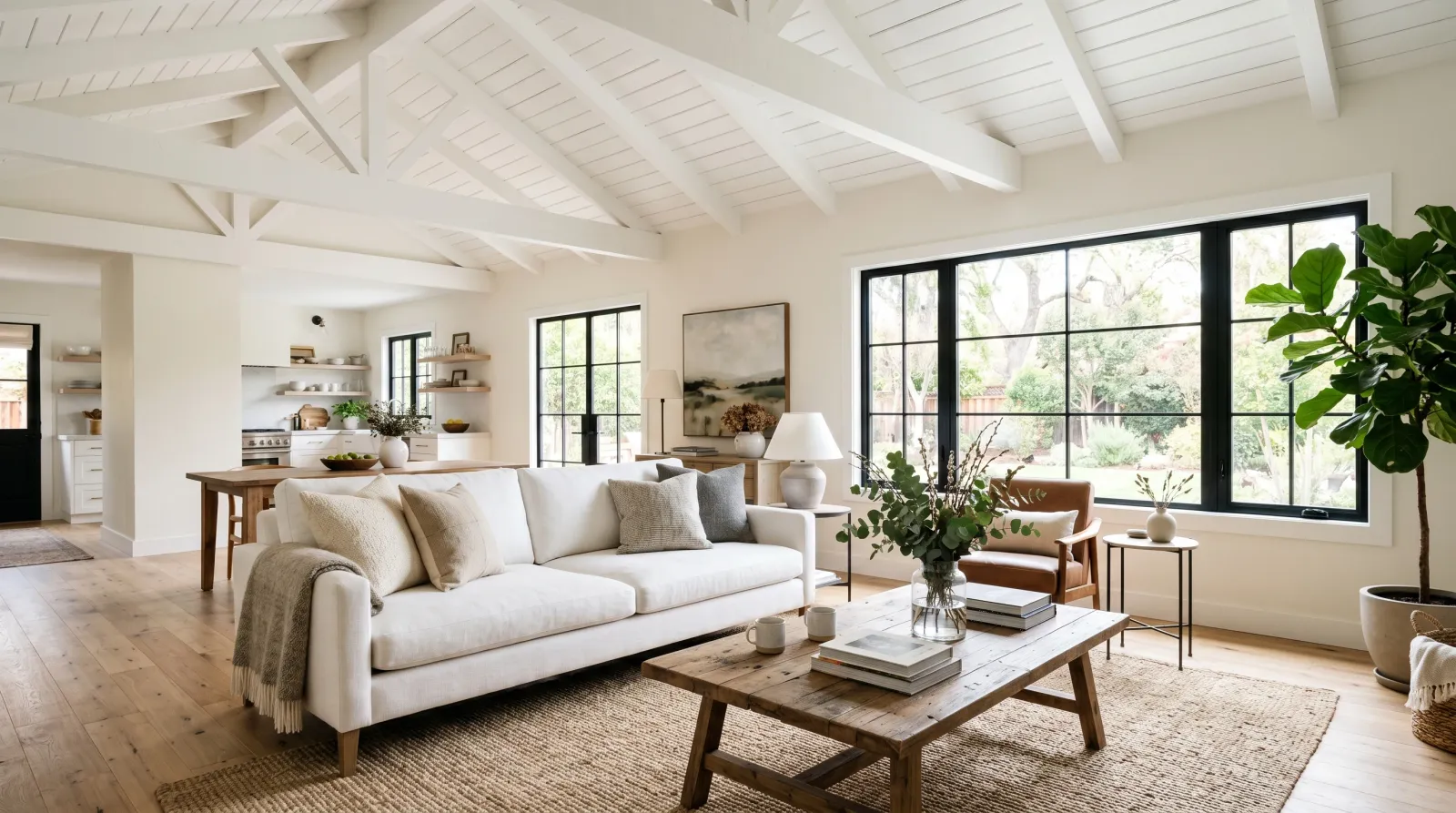 How to Paint or Whitewash Exposed Wood Beams