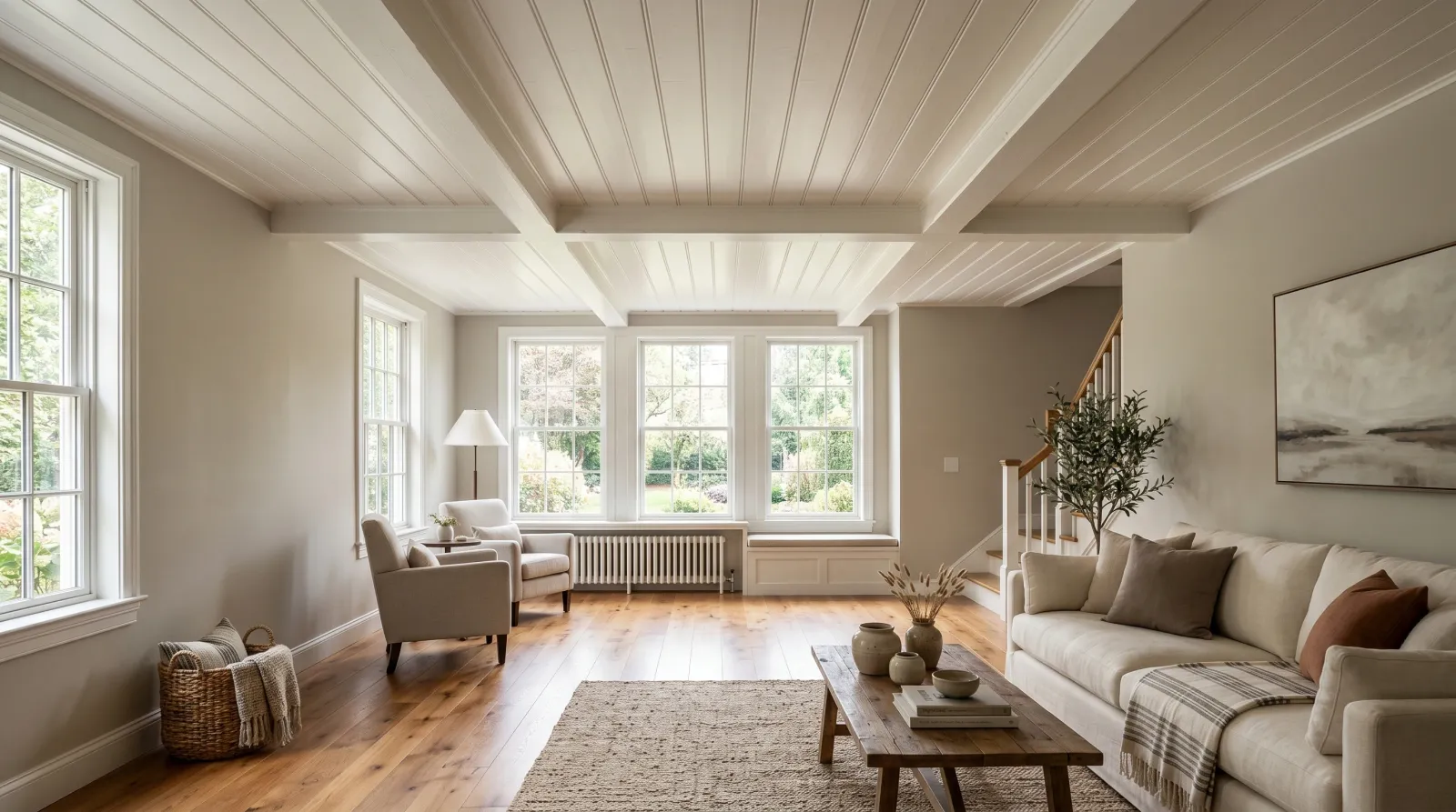 How to Paint a Tongue-and-Groove Wood Ceiling
