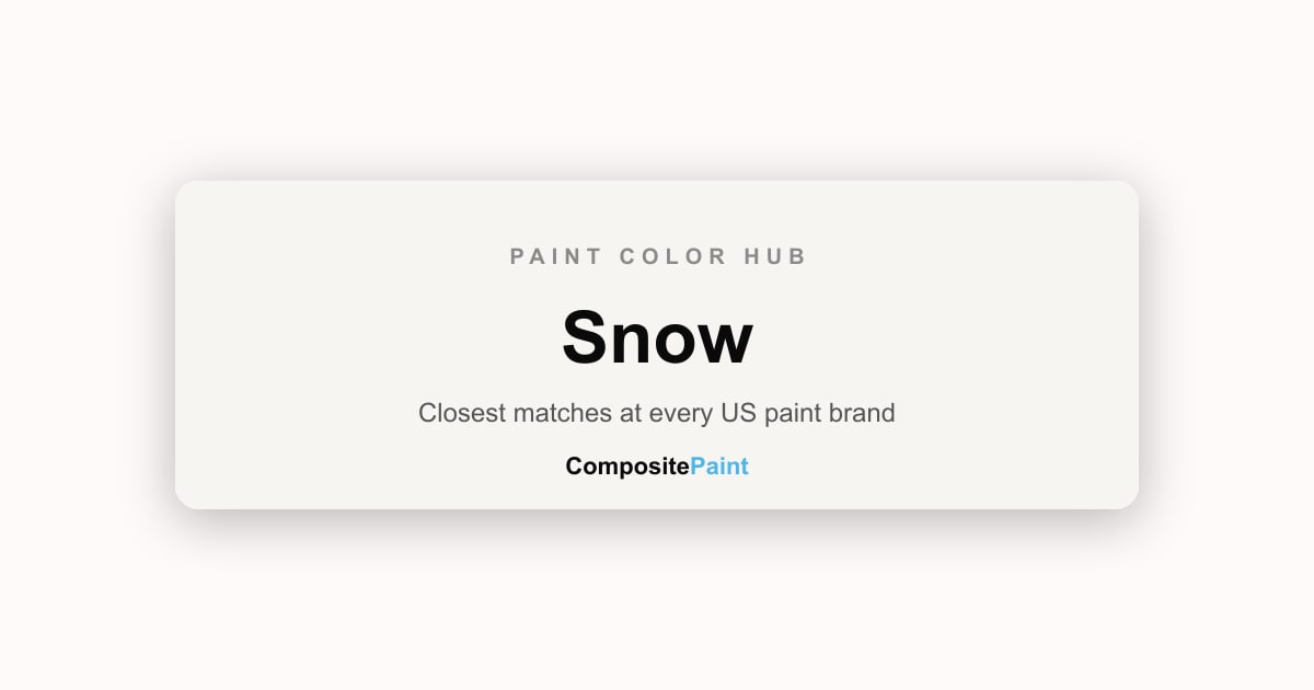 Snow Paint Colors — 410 Shades From 20 US Brands | CompositePaint