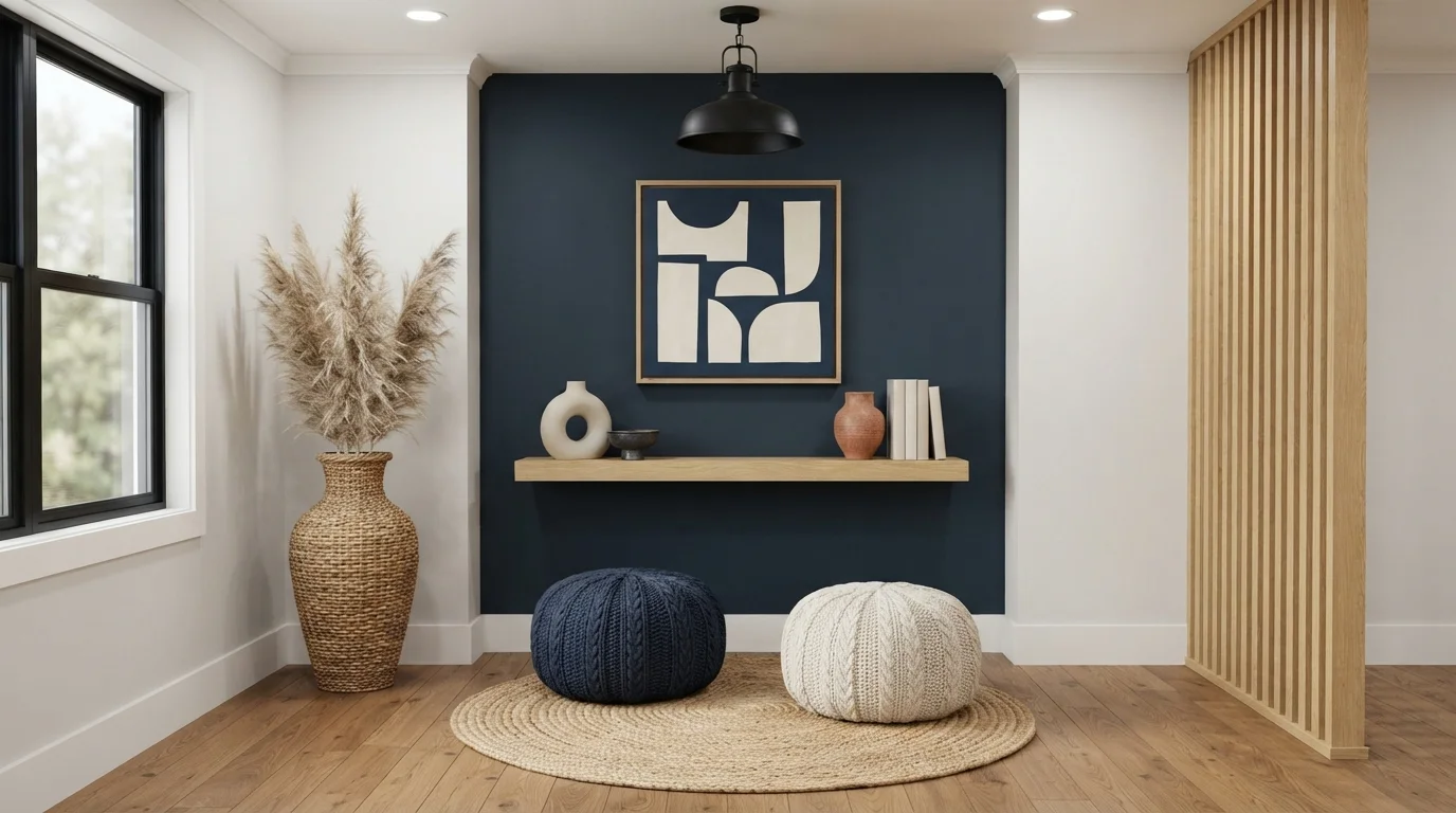Midnight Blue Zen — blue accent wall painted in Wishing On A Star